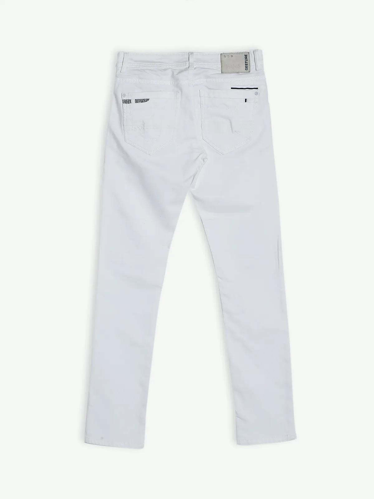 Gesture slim fit white ripped jeans