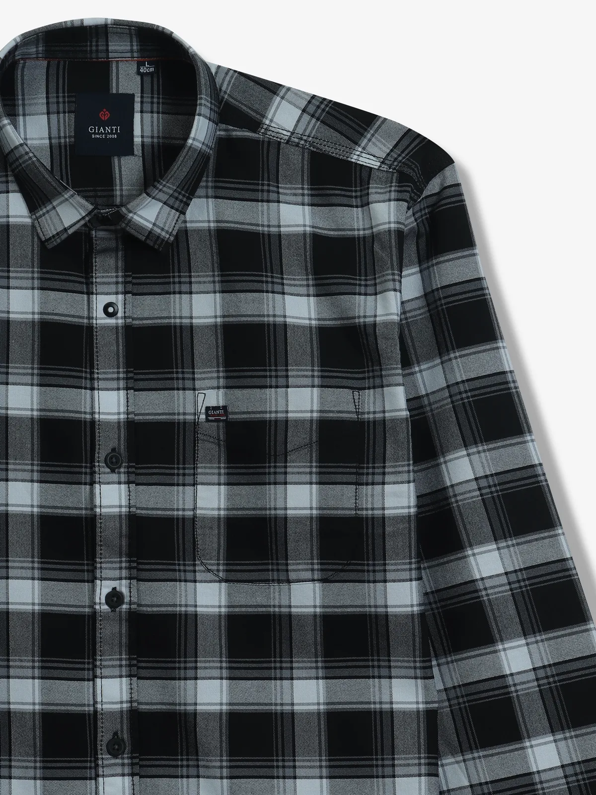 GIANTI black checks cotton casual shirt