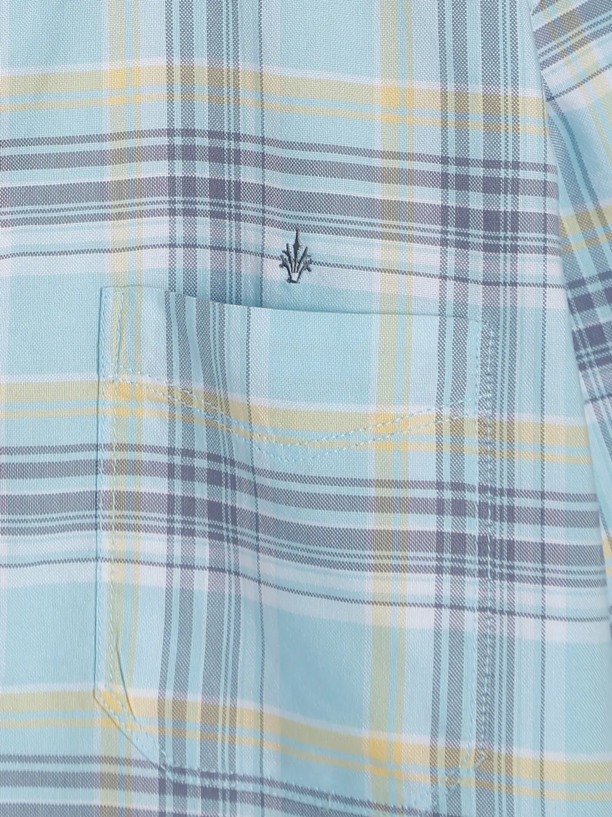 Gianti cotton sky blue checks shirt