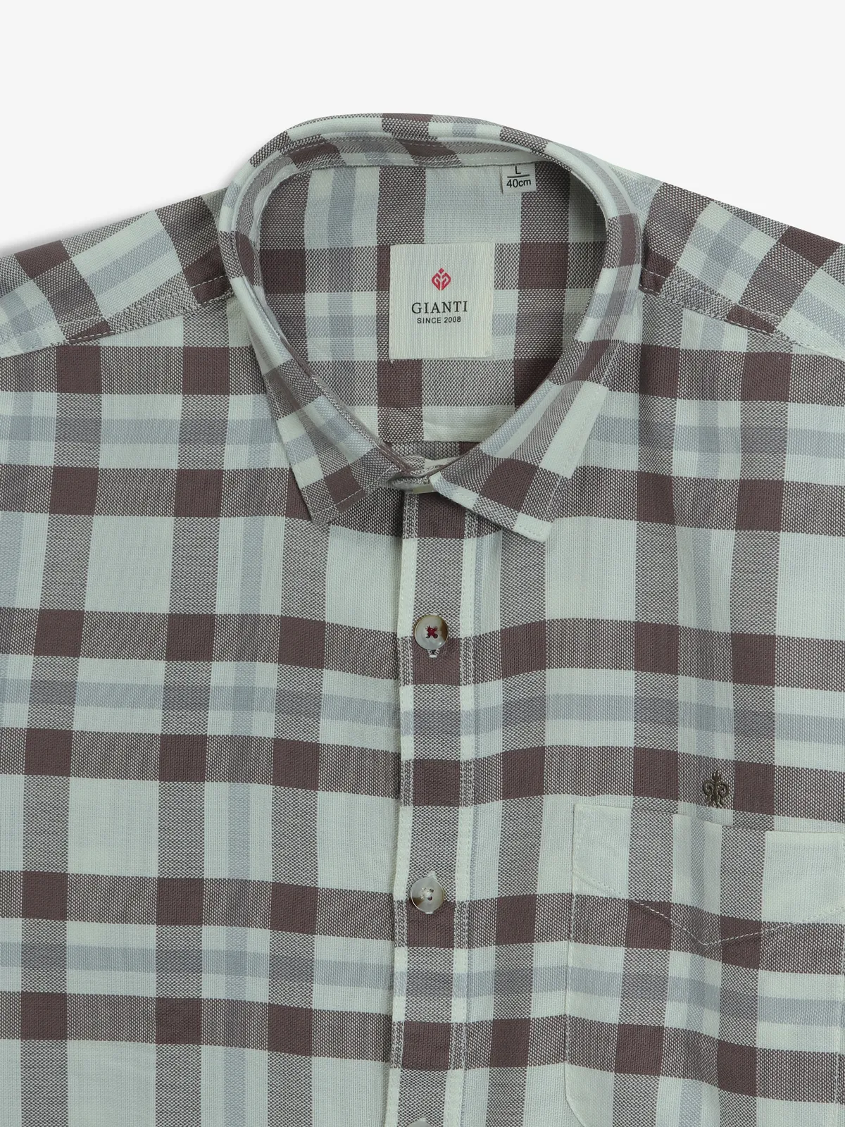 GIANTI cream color checks shirt