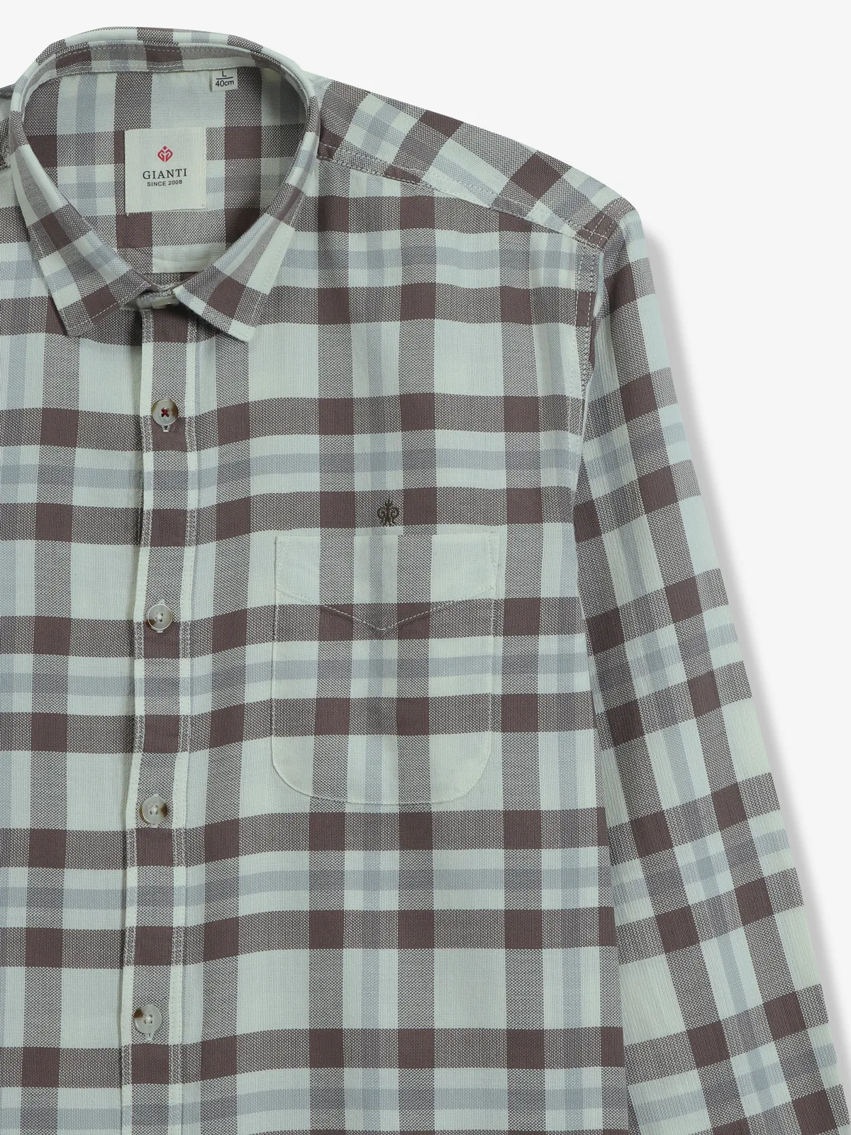 GIANTI cream color checks shirt