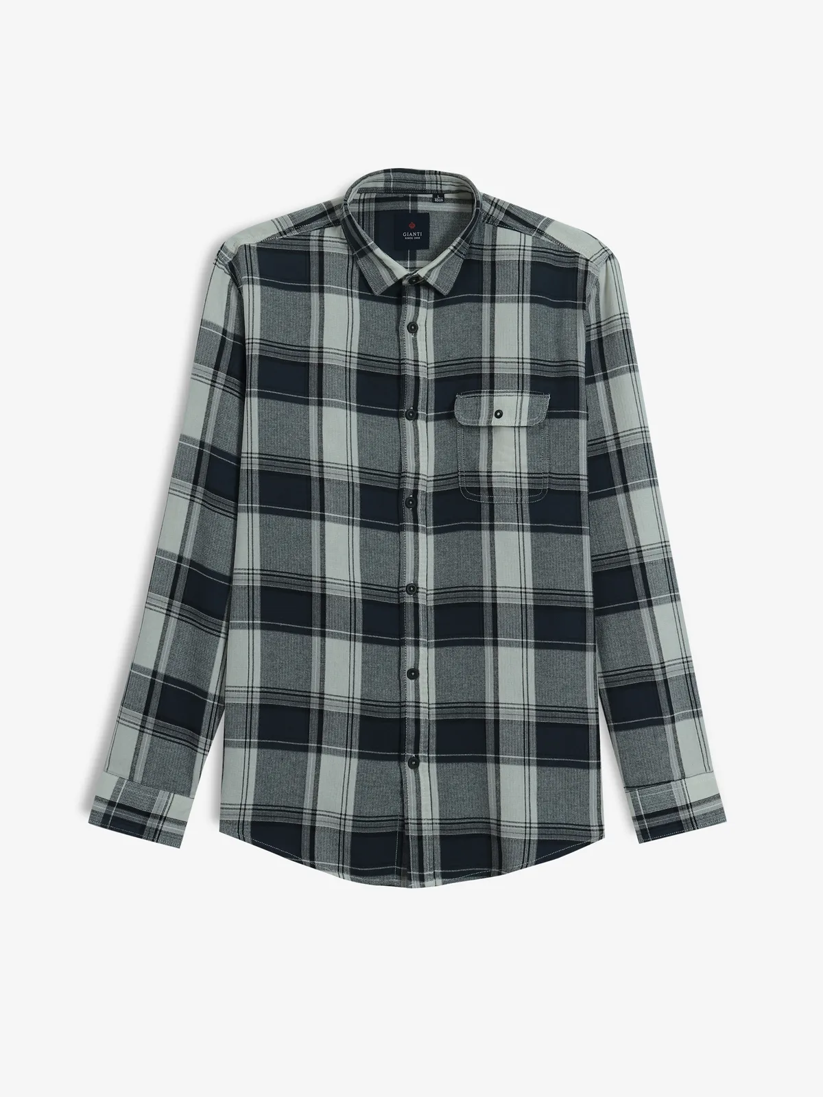 GIANTI dark blue checks cotton shirt