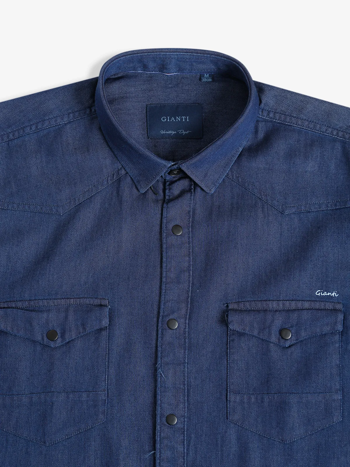 Gianti dark blue denim plain shirt