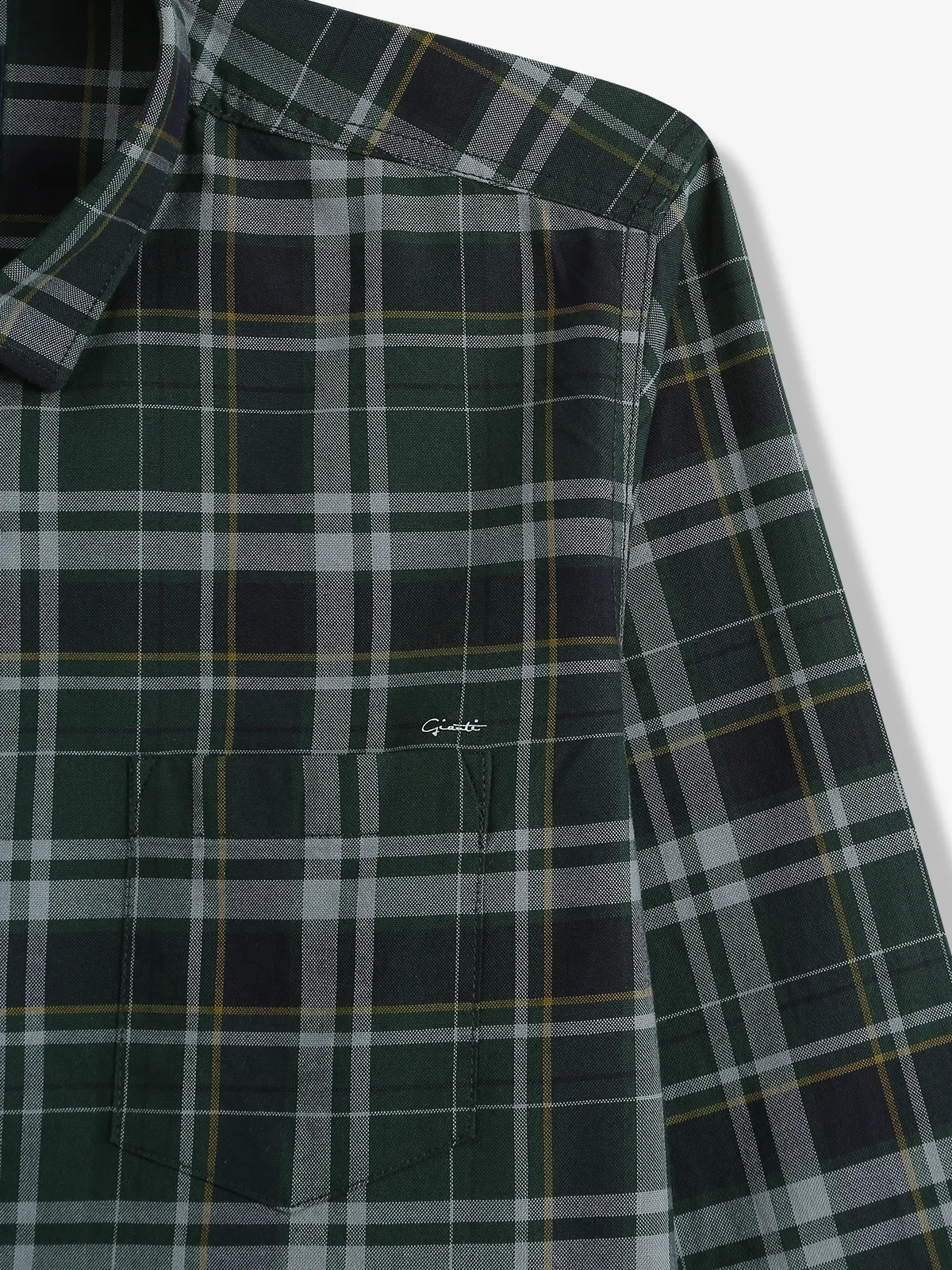 GIANTI dark green checks cotton shirt