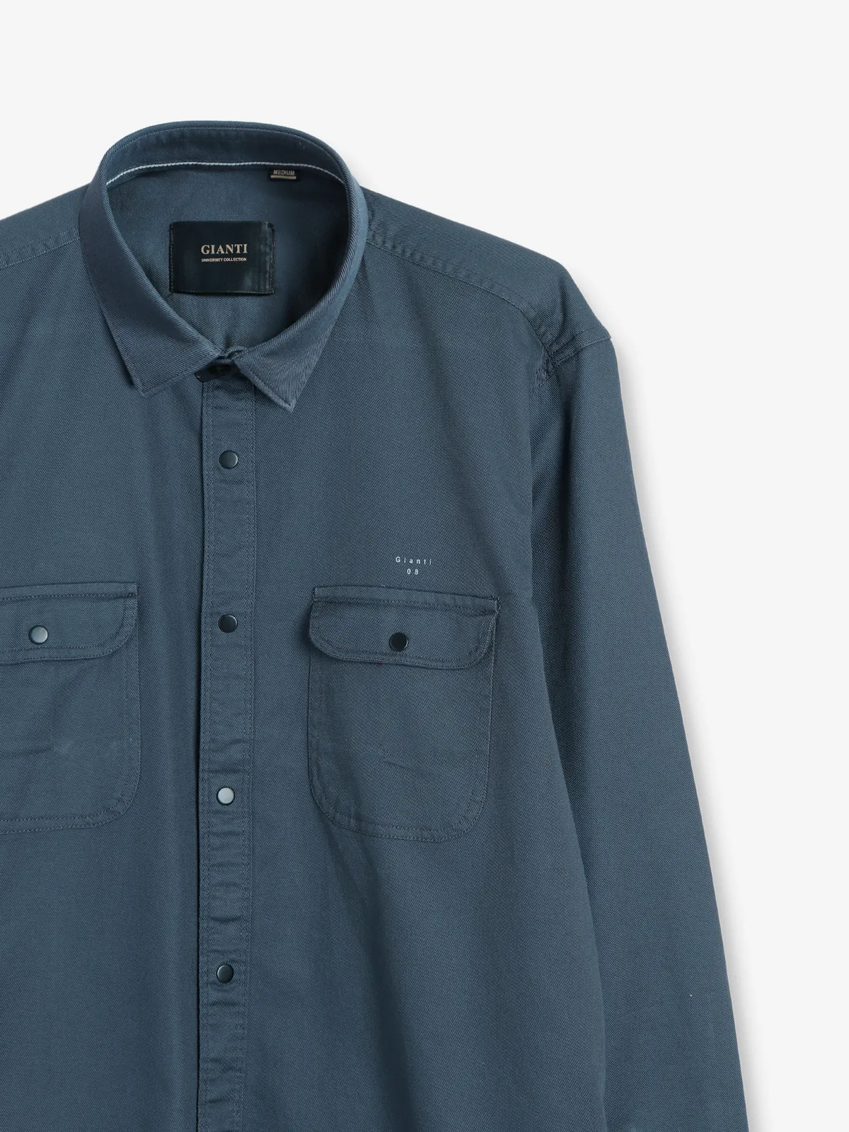 Gianti dark grey plain cotton shirt