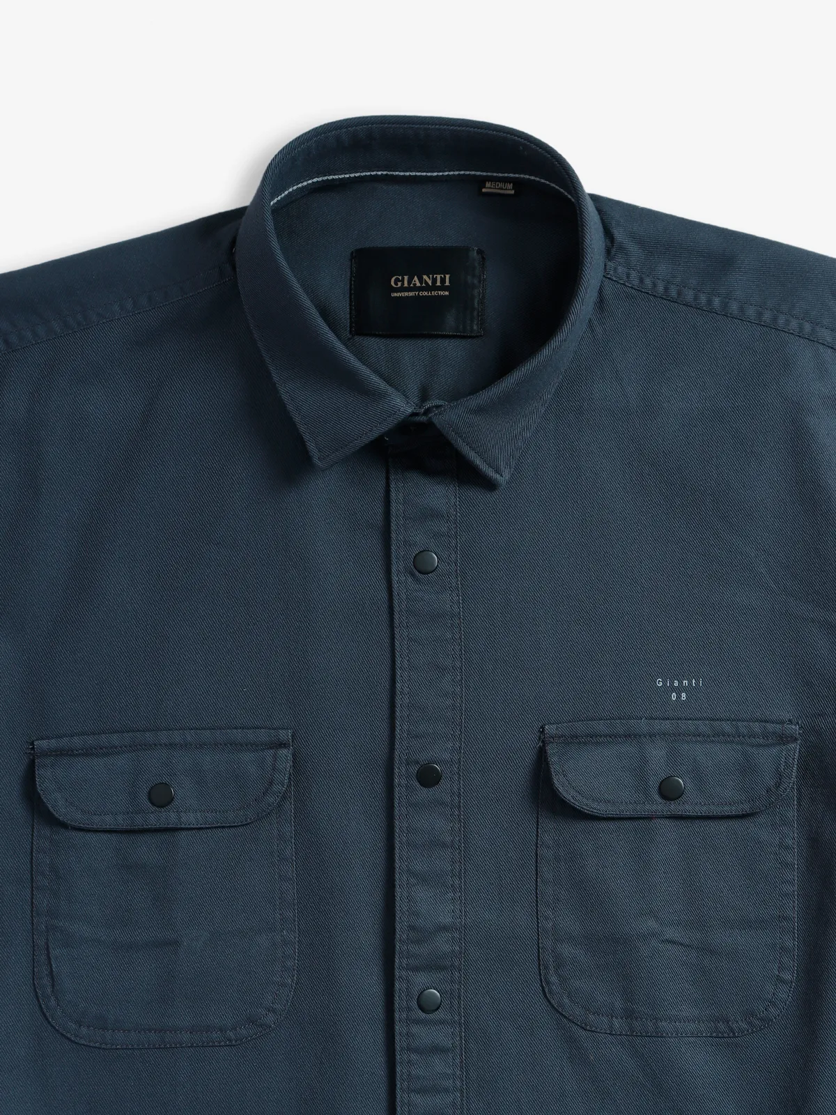 Gianti dark grey plain cotton shirt