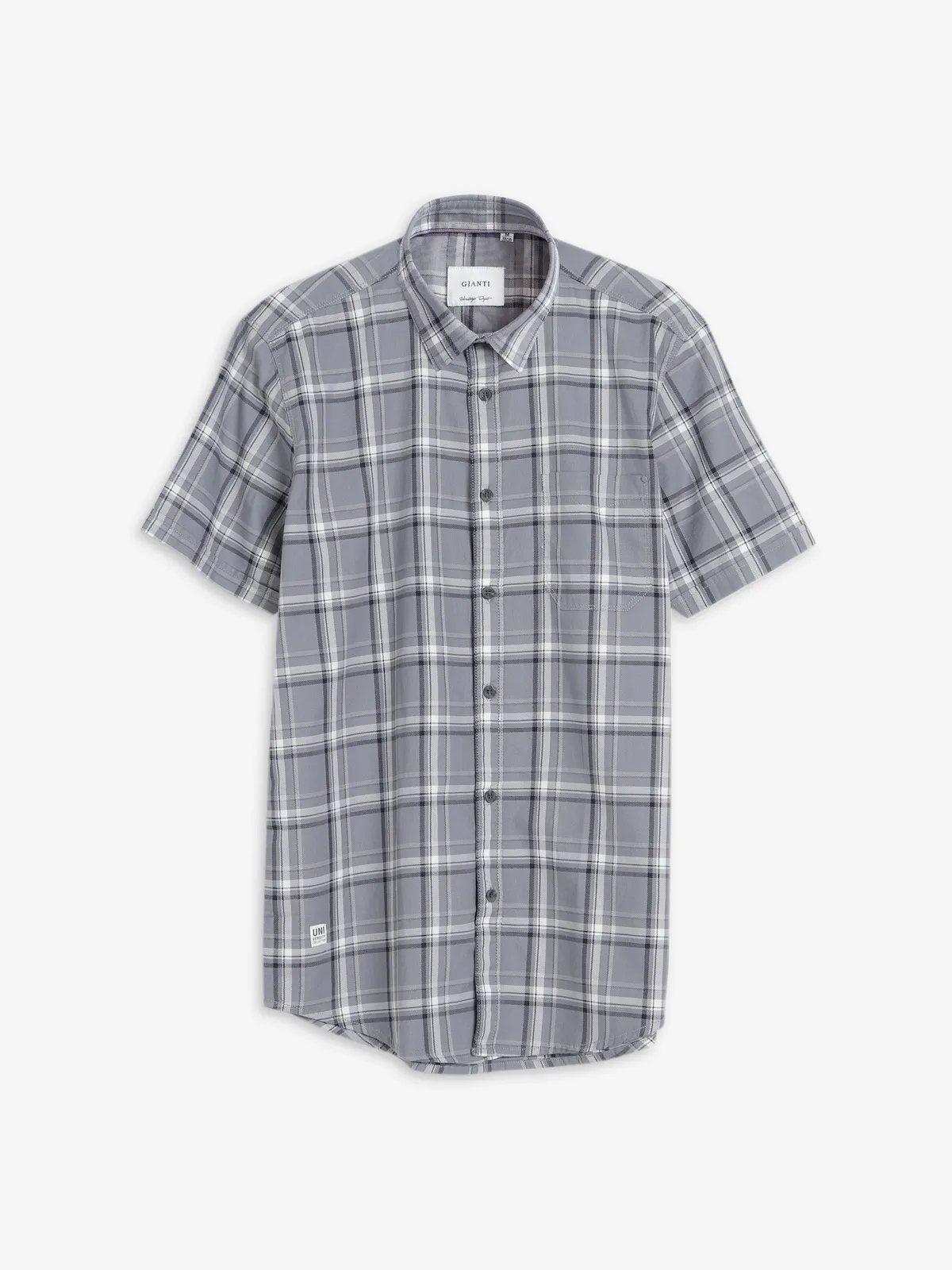 Gianti grey cotton half sleeves shirt