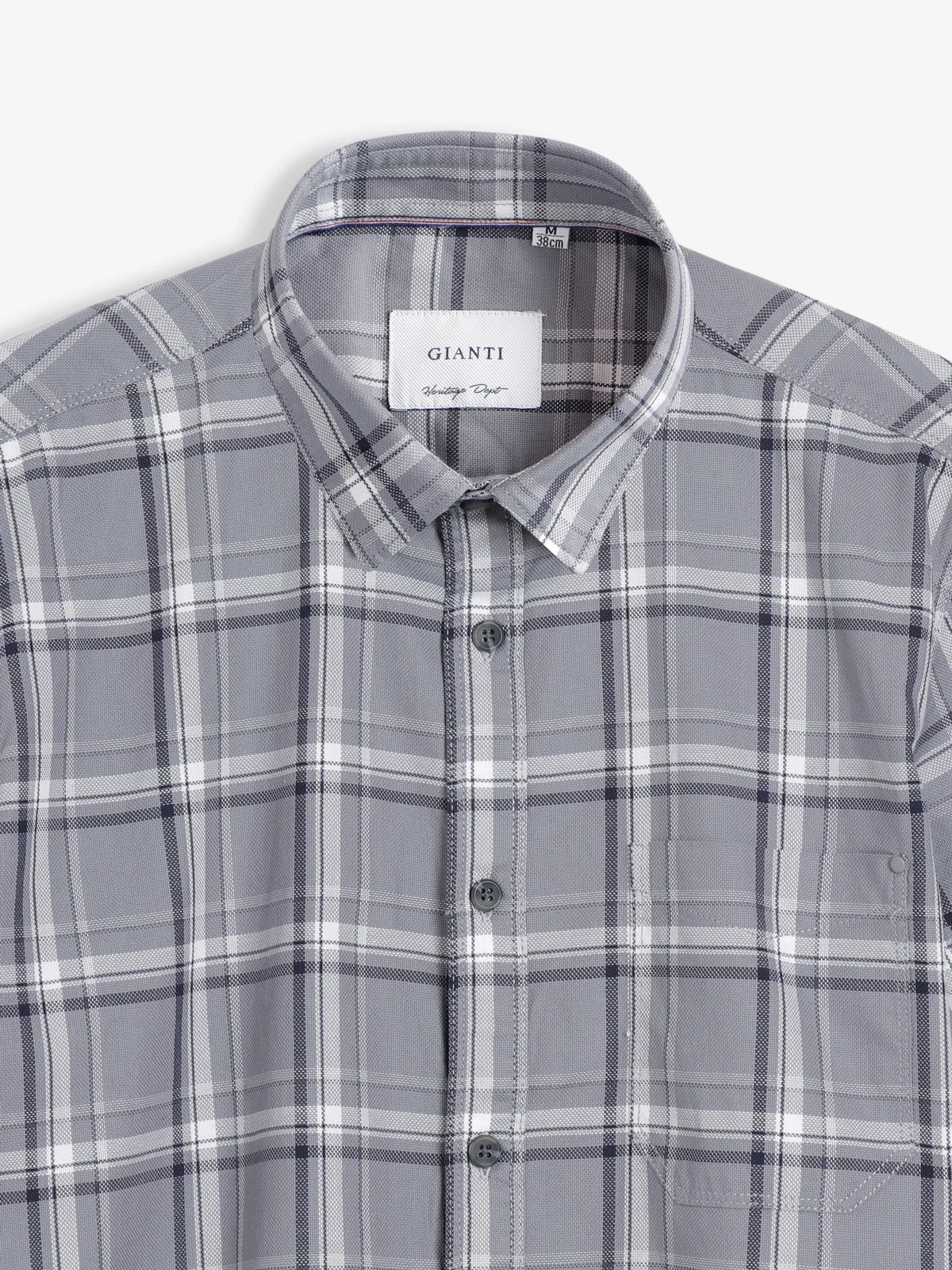 Gianti grey cotton half sleeves shirt