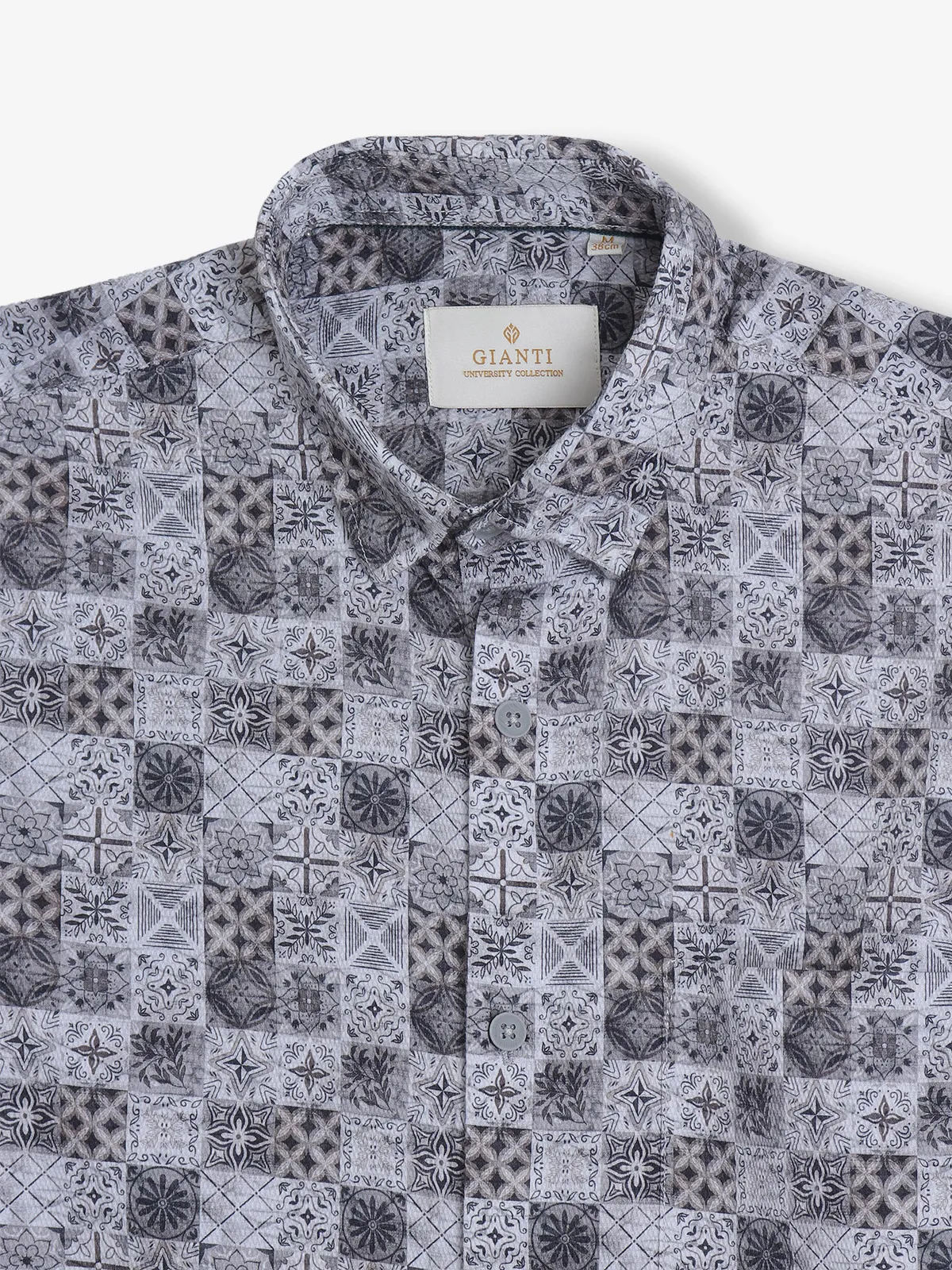 GIANTI grey cotton printed shirt