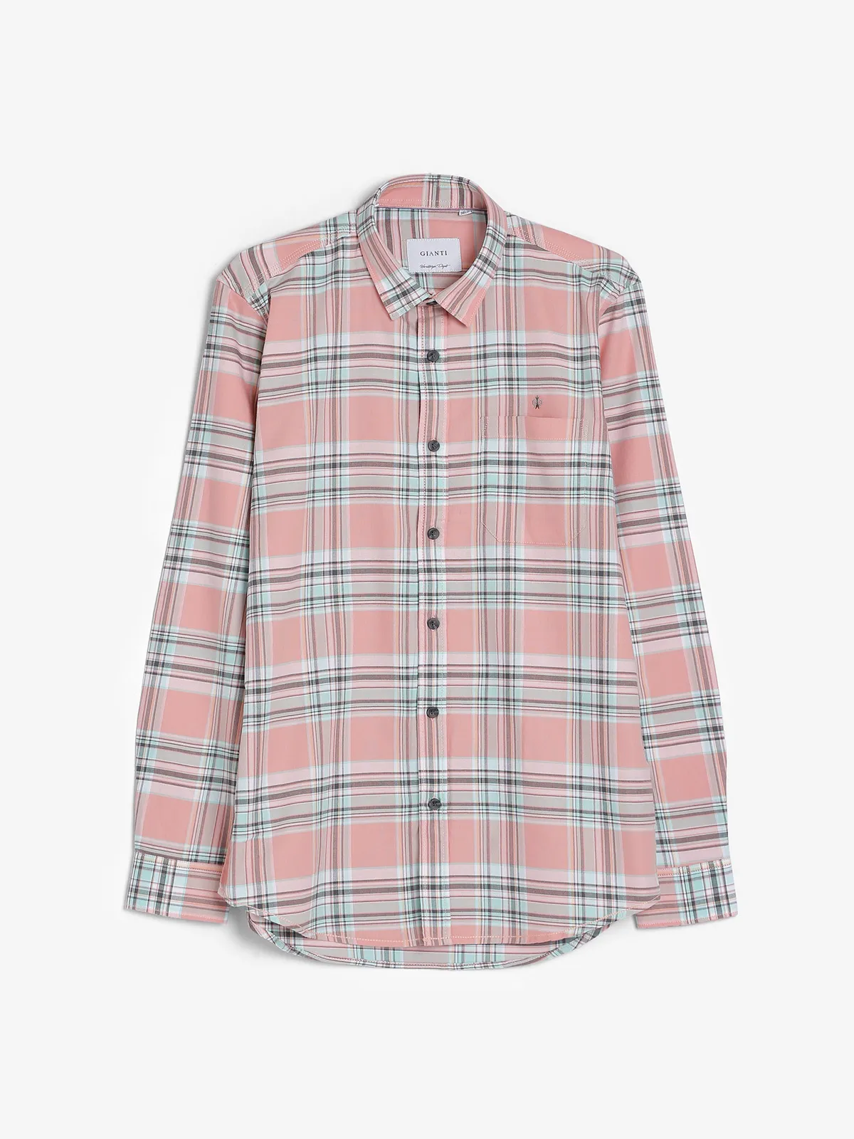 Gianti light pink checks shirt