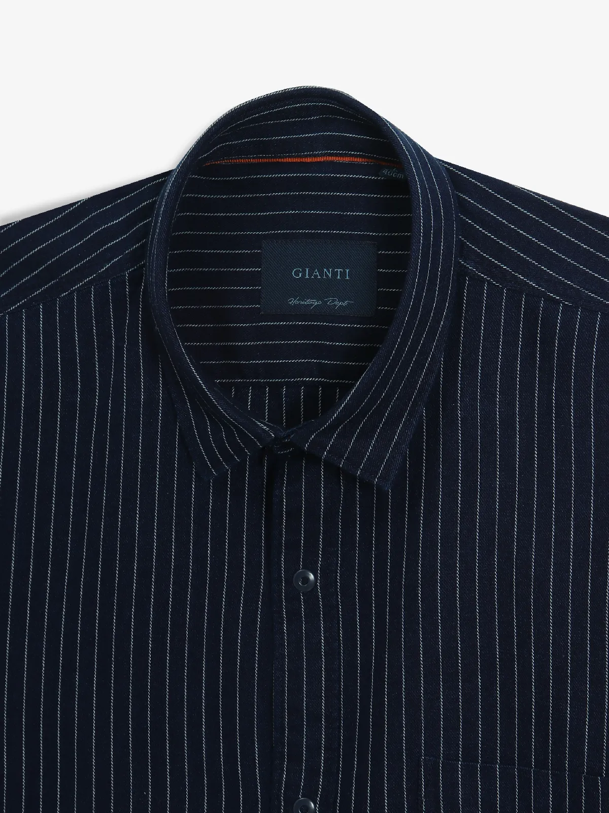 GIANTI navy stripe cotton shirt
