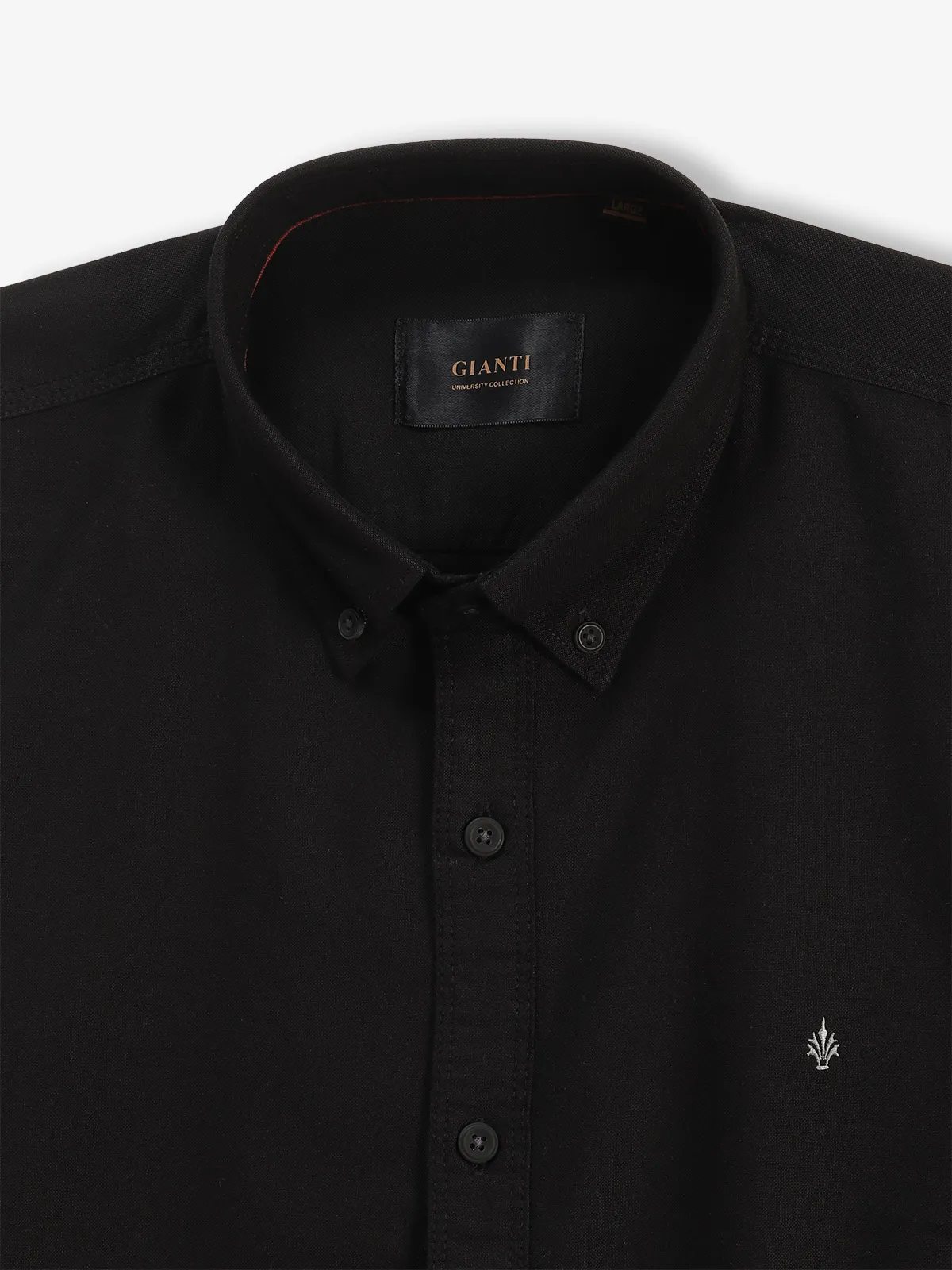 GIANTI plain black cotton shirt