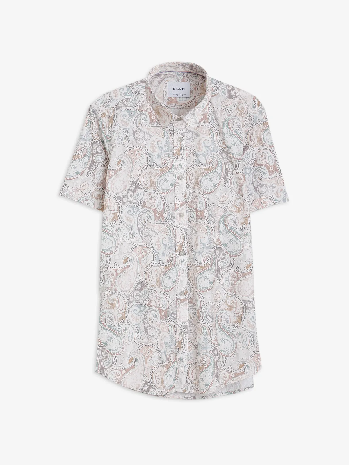 Gianti white and peach printed shirt