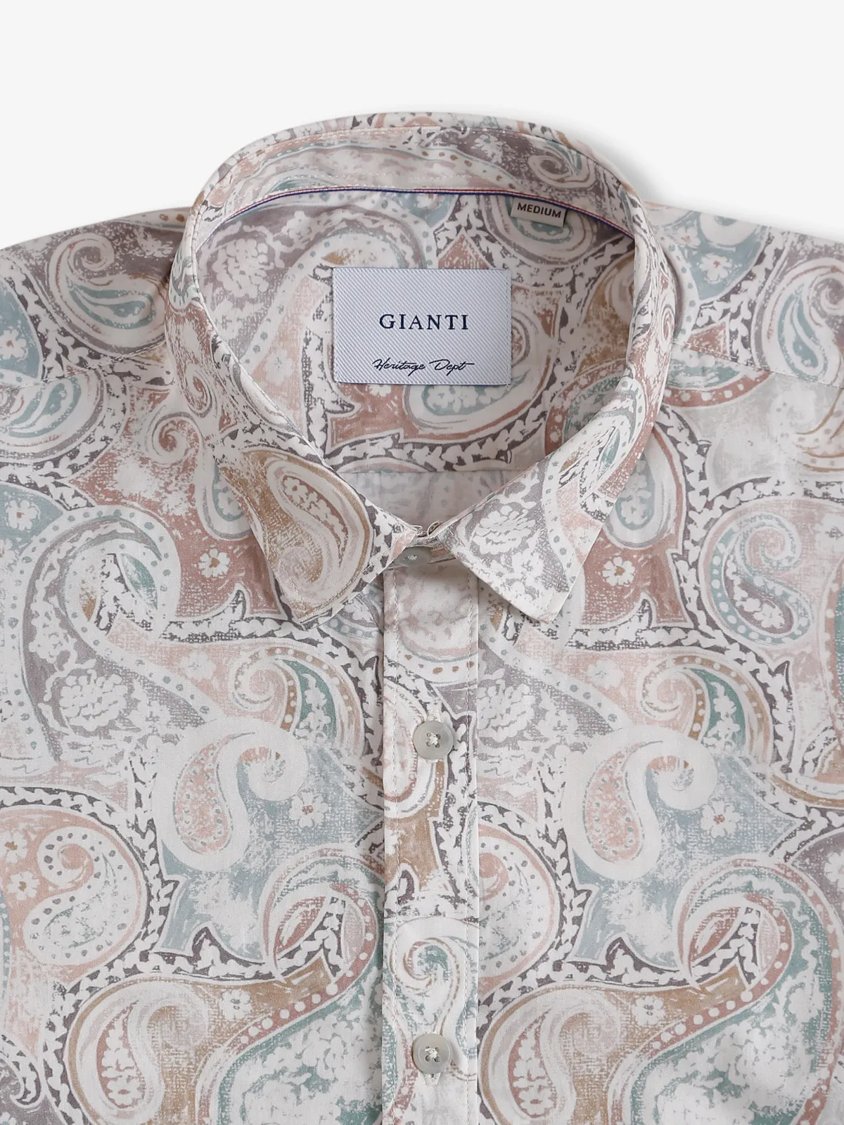 Gianti white and peach printed shirt