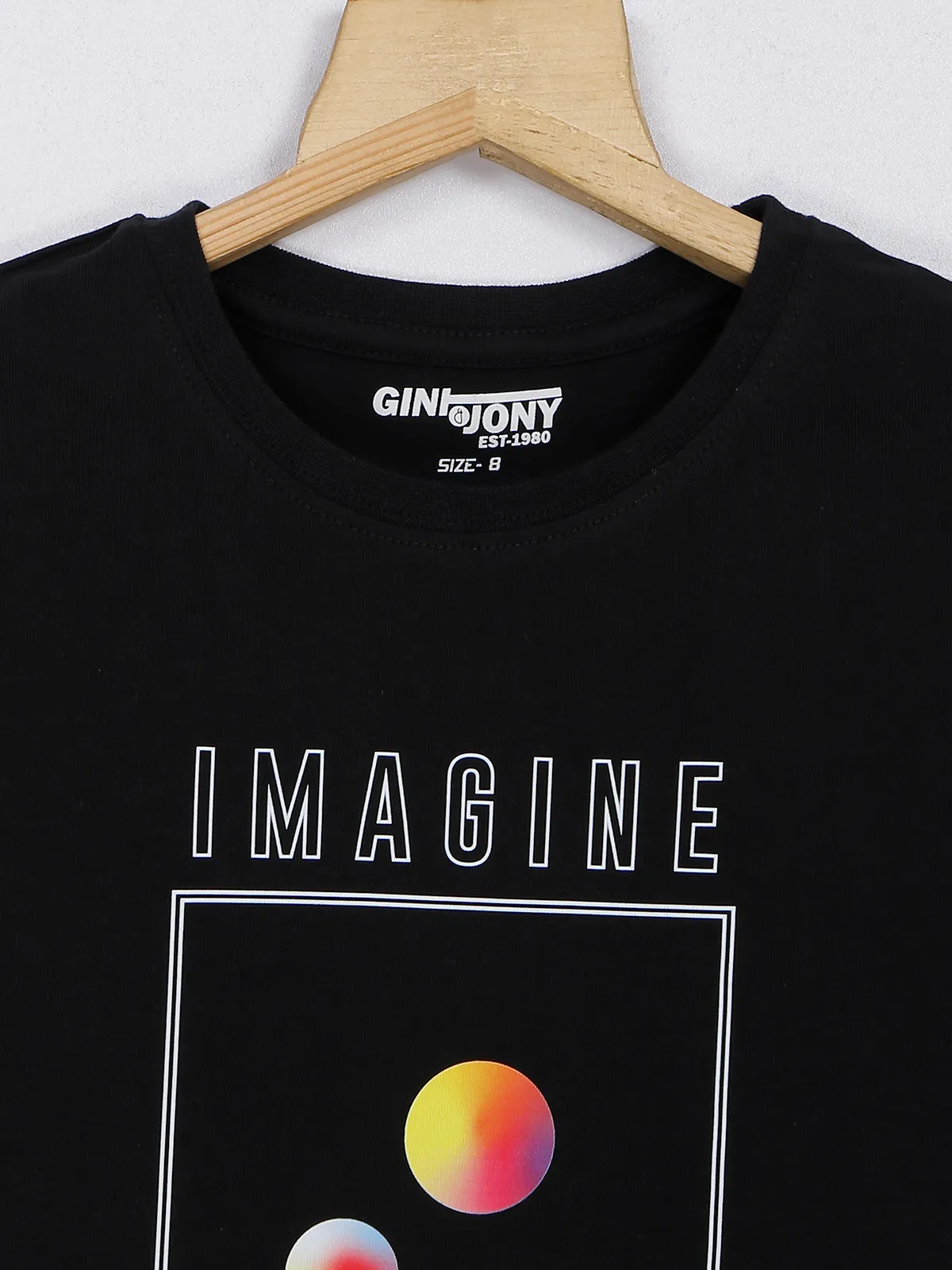 GINI&JONY black cotton printed t shirt