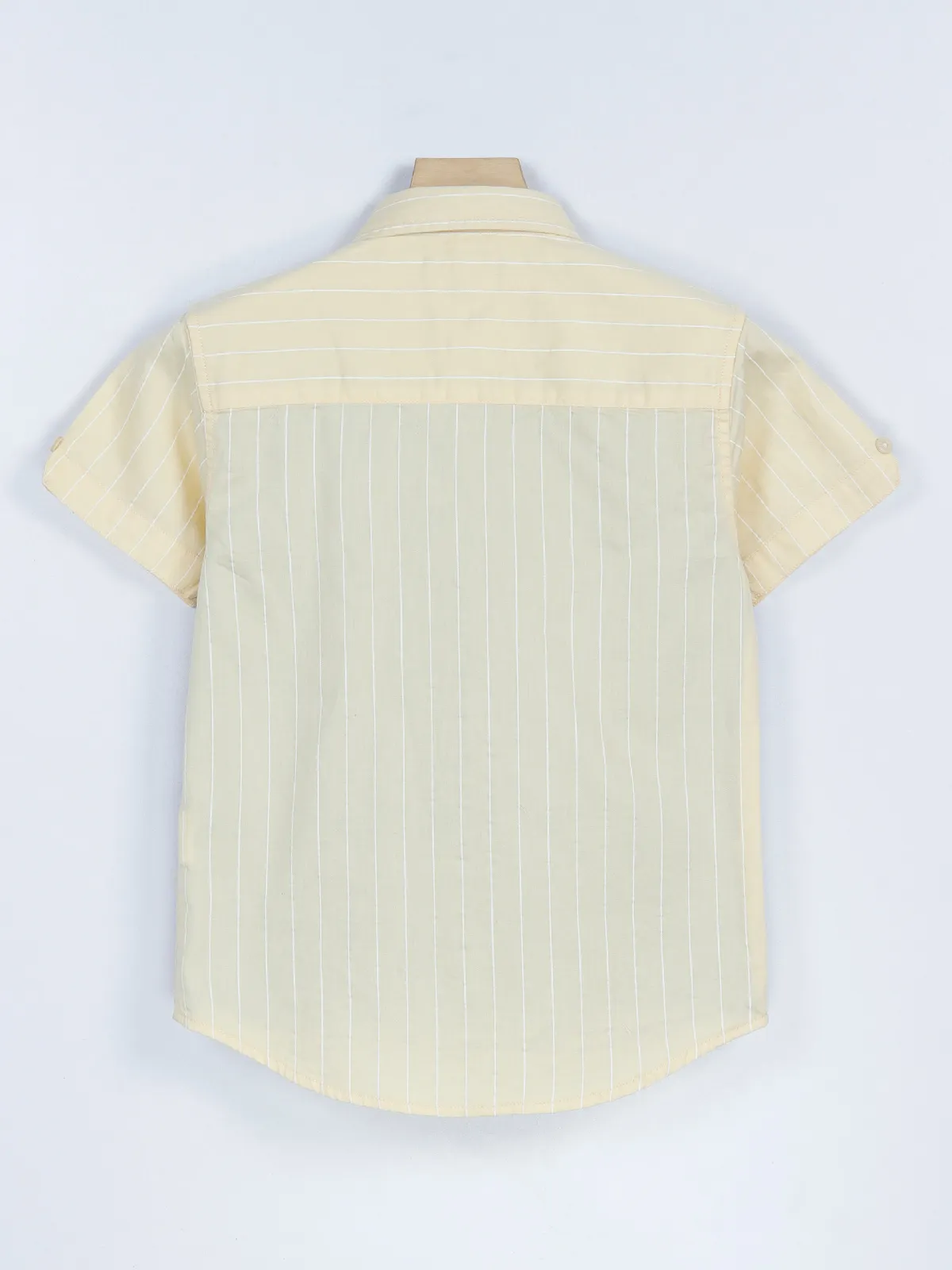 Gini & Jony light yellow cotton stripe shirt