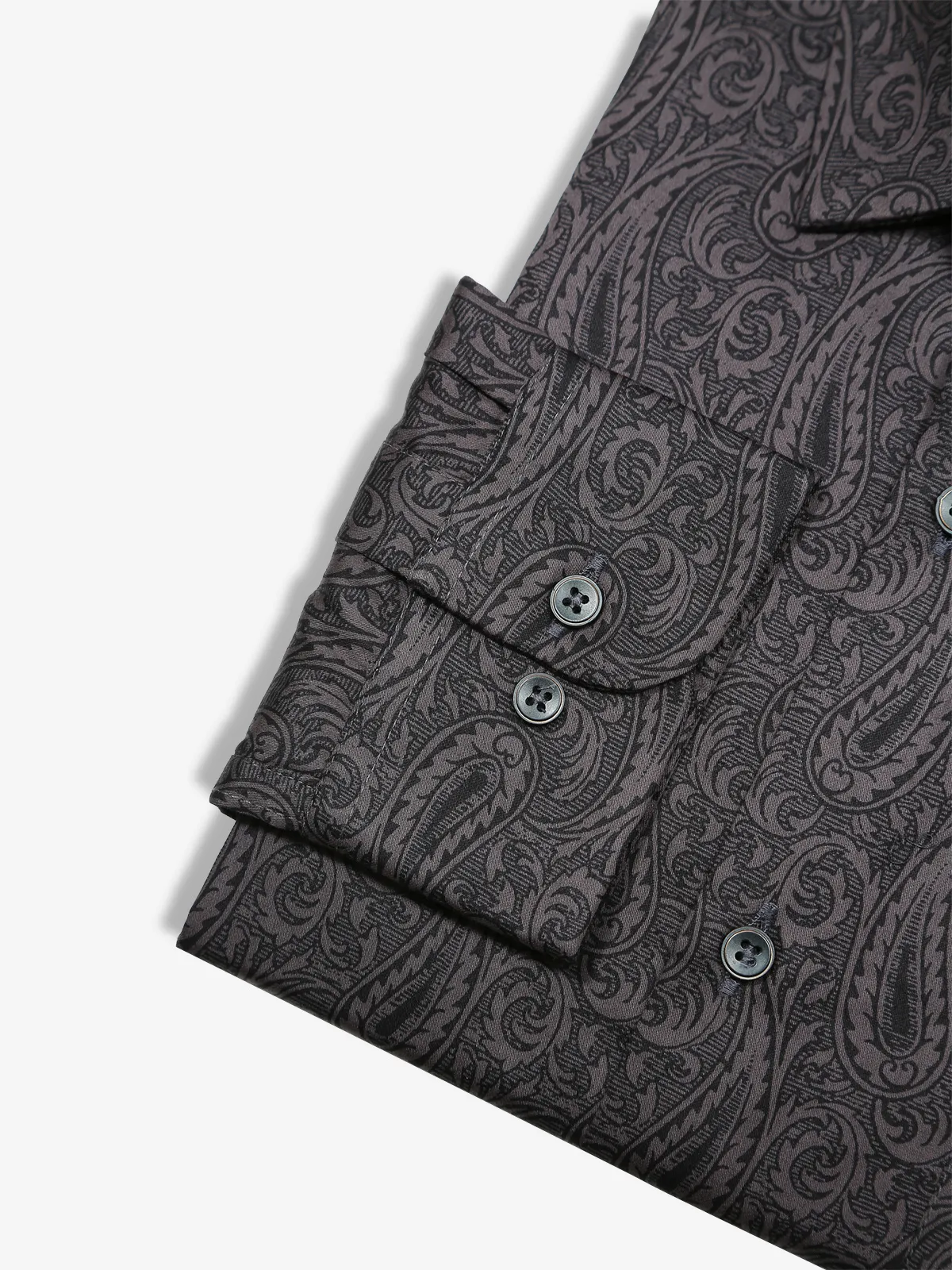GINNETI dark grey printed cotton shirt