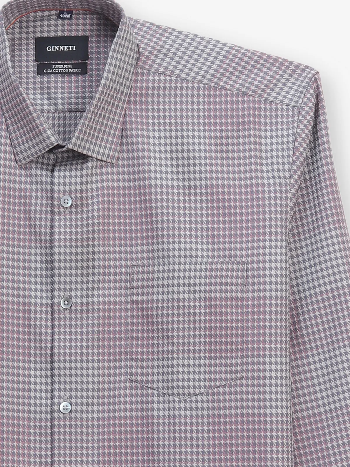 GINNETI grey printed silk shirt