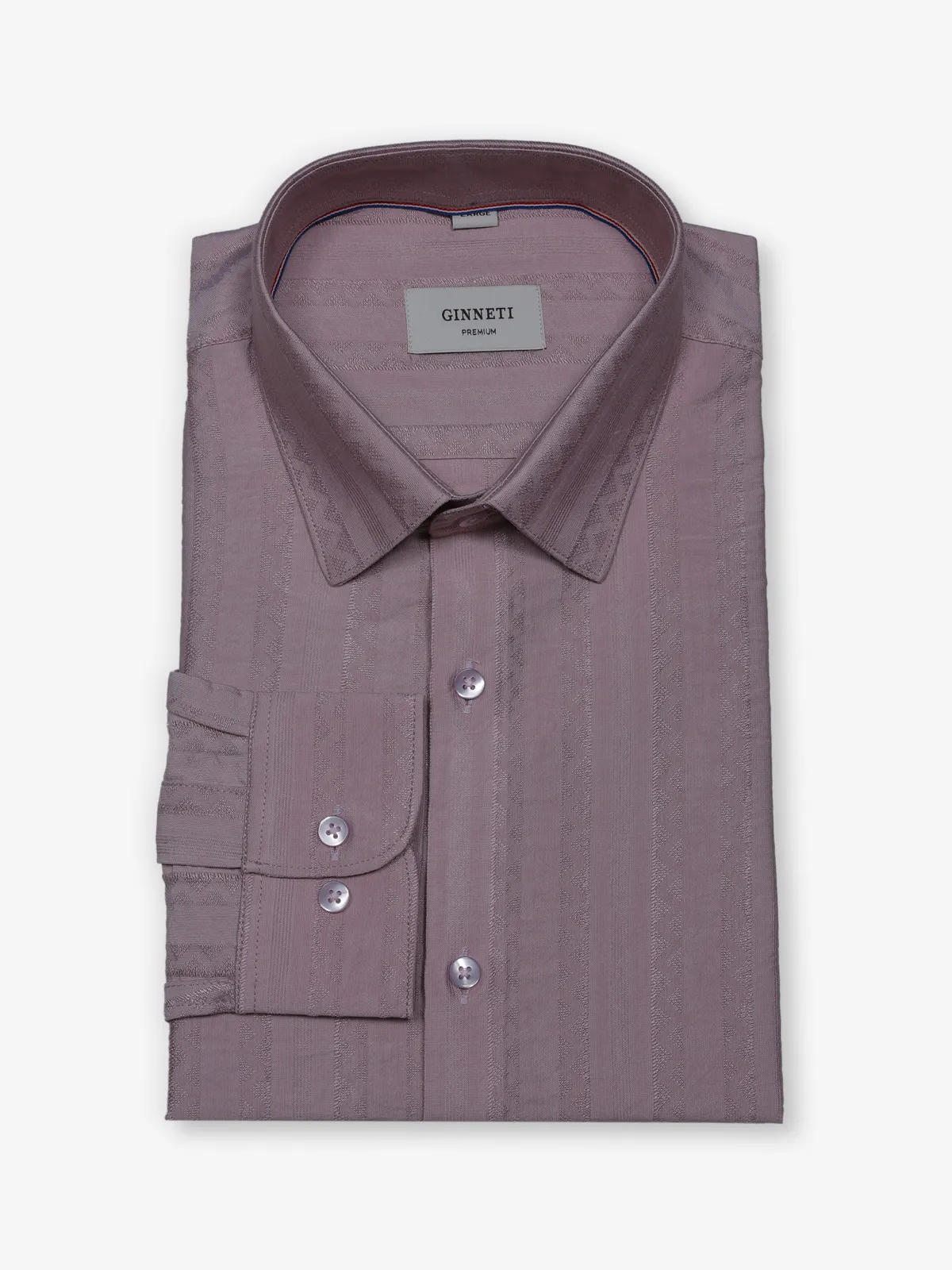 GINNETI onion pink printed cotton shirt
