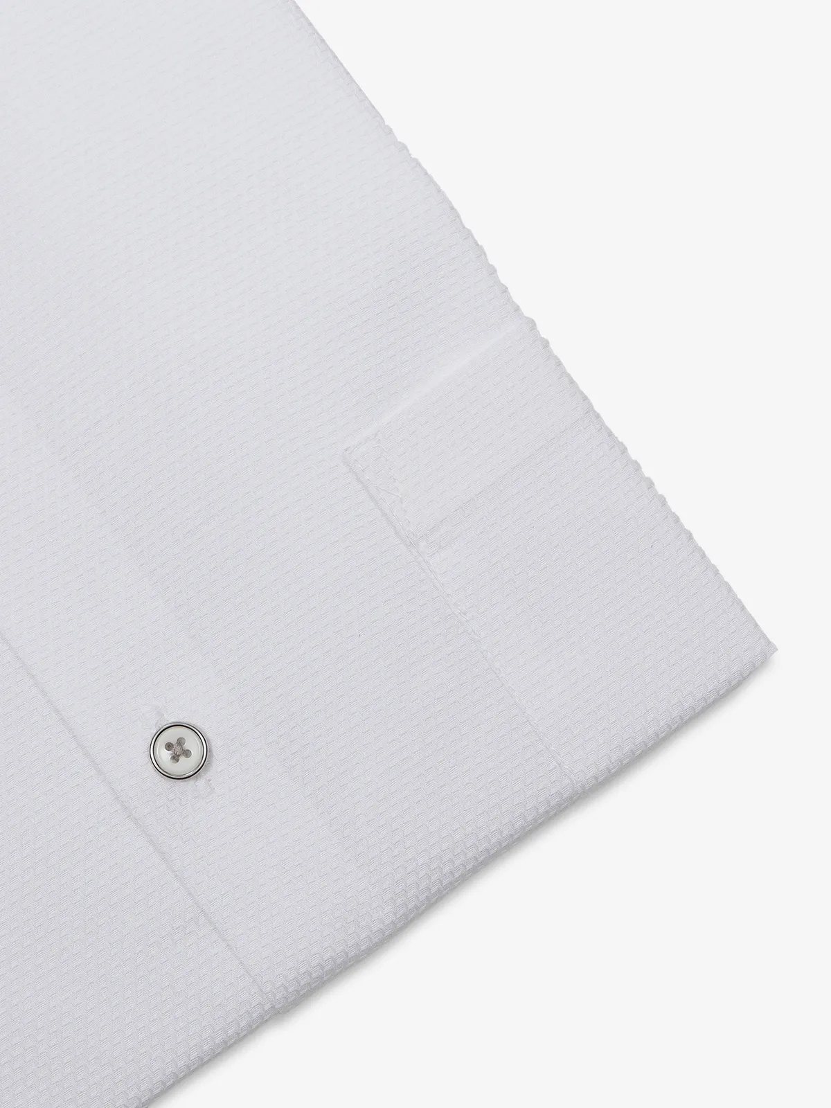 GINNETI plain white texture shirt