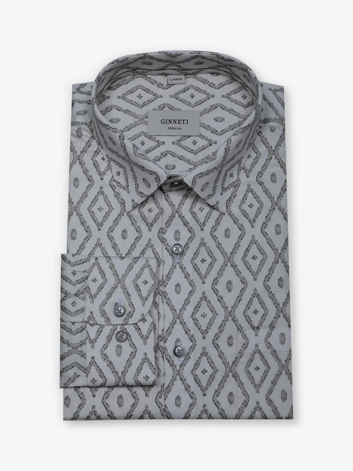 GINNETI printed off-white cotton shirt