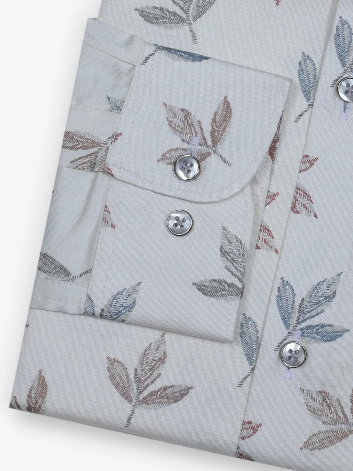 GINNETI printed off-white cotton shirt for men