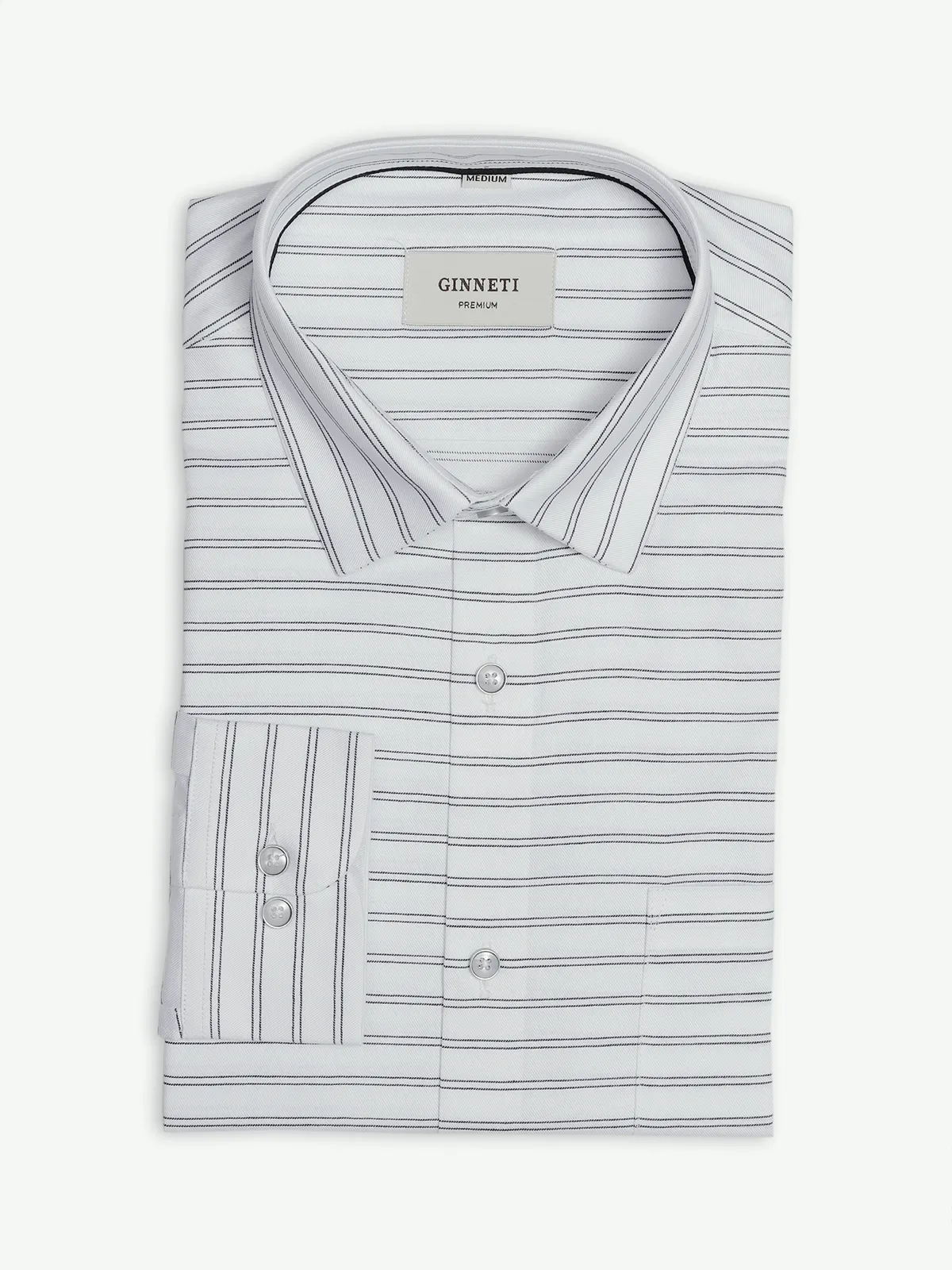 Ginneti white cotton shirt in stripe