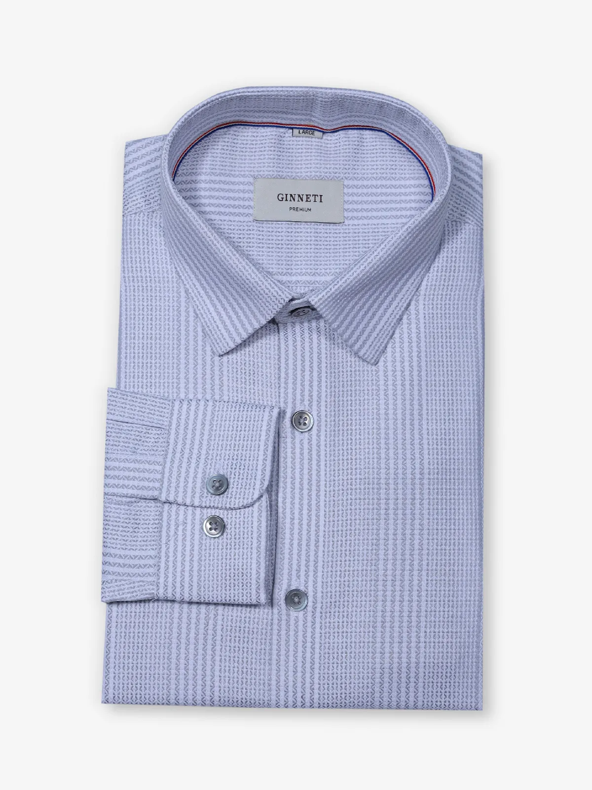 GINNETI white cotton silk printed shirt