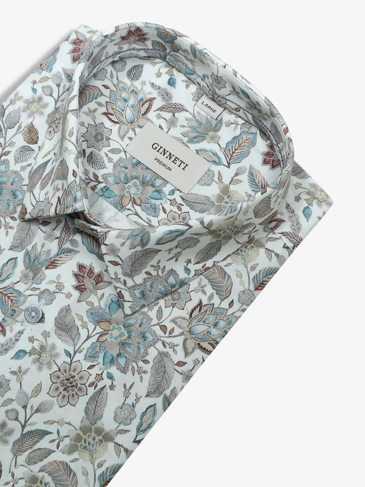 GINNETI white printed shirt for partywear