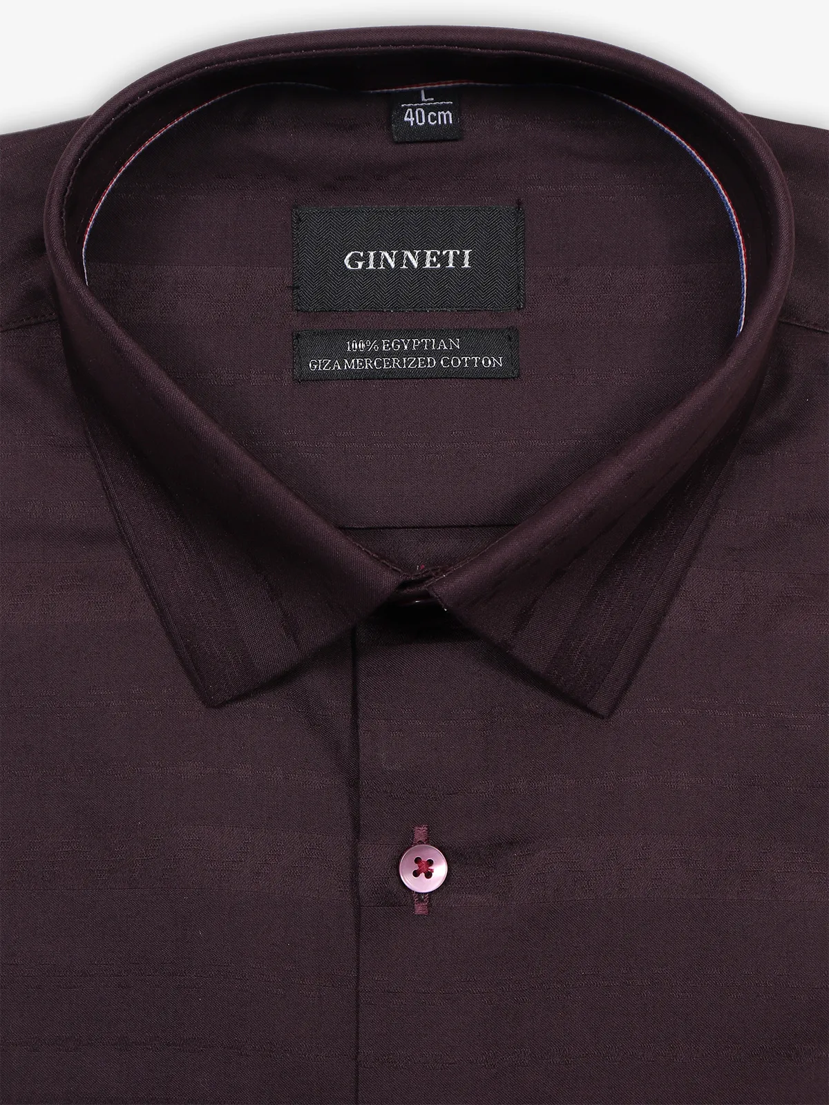 GINNETI wine cotton stripe shirt