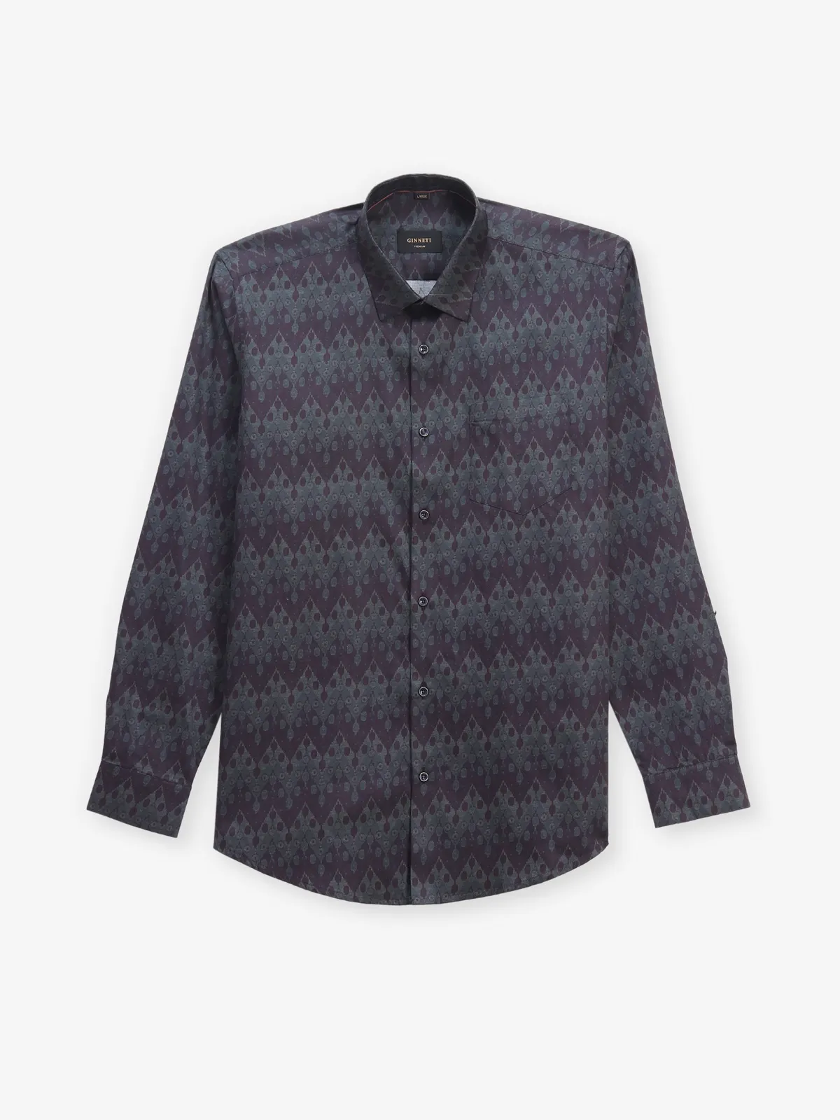 GINNETI wine silk printed shirt
