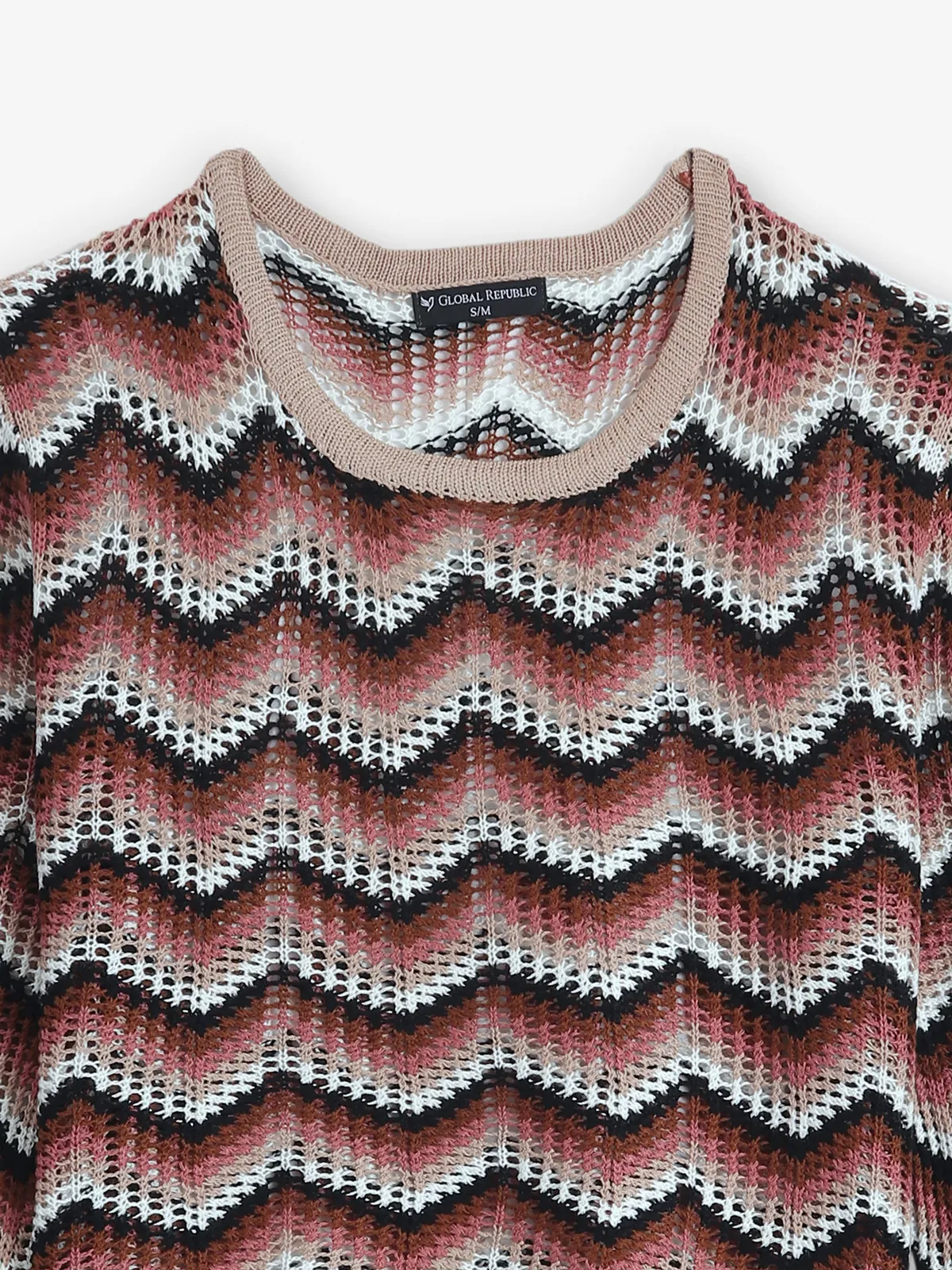 GLOBAL REPUBLIC beige knitted top