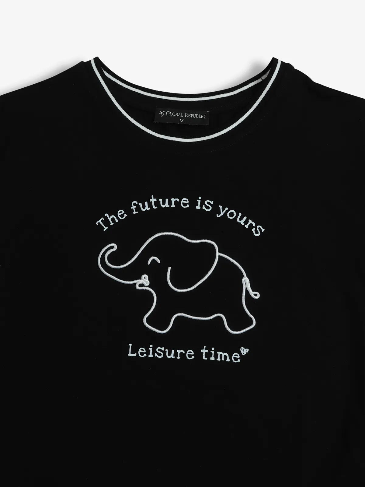 GLOBAL REPUBLIC black printed top