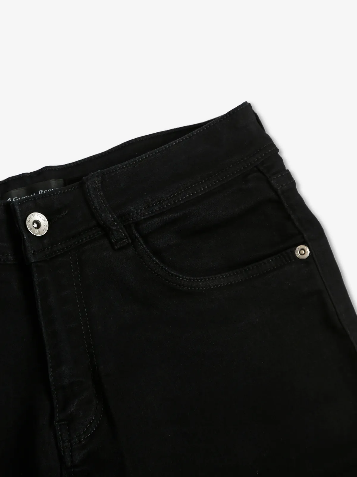 Global Republic black solid straight fit jeans