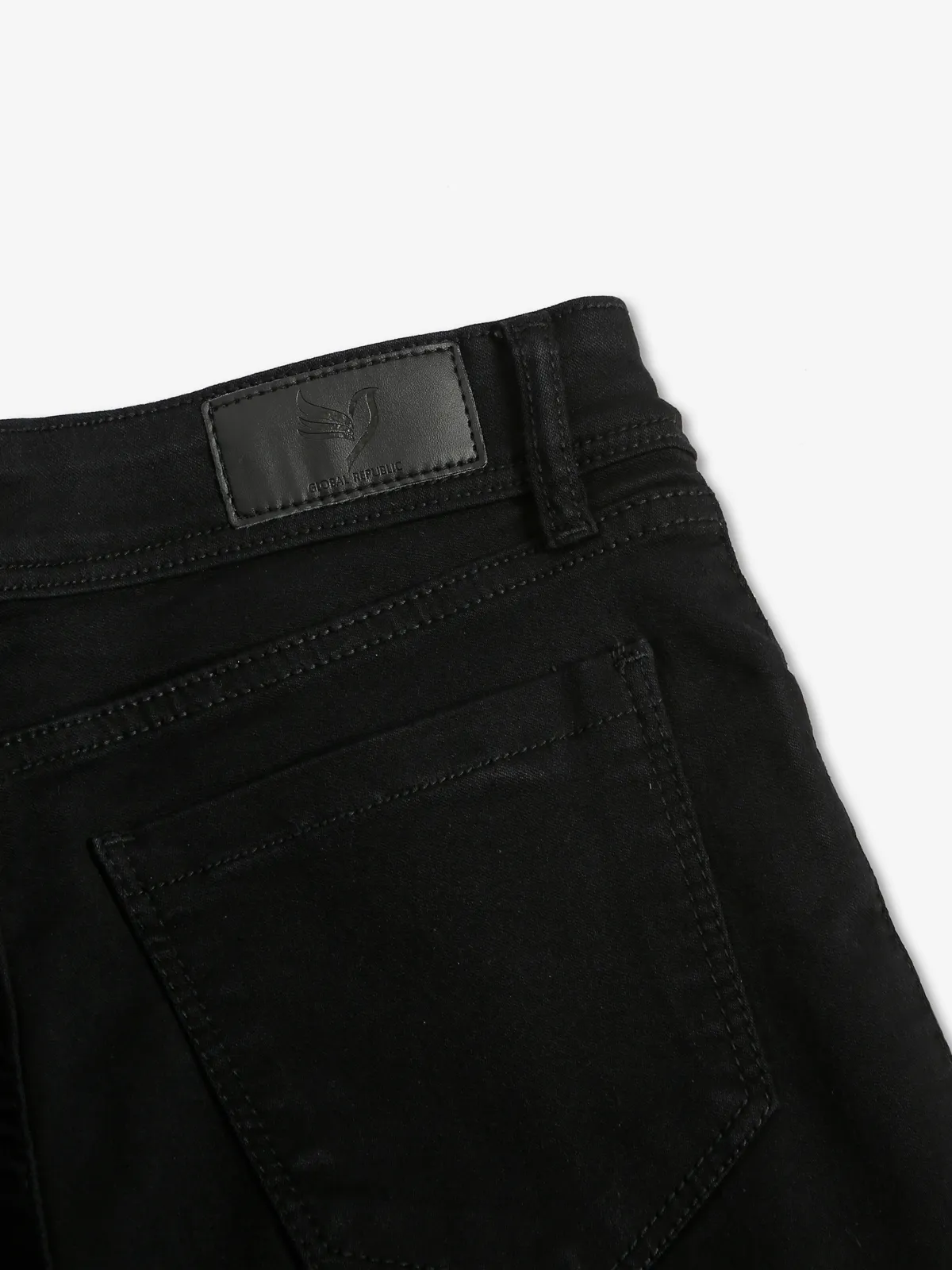 Global Republic black solid straight fit jeans