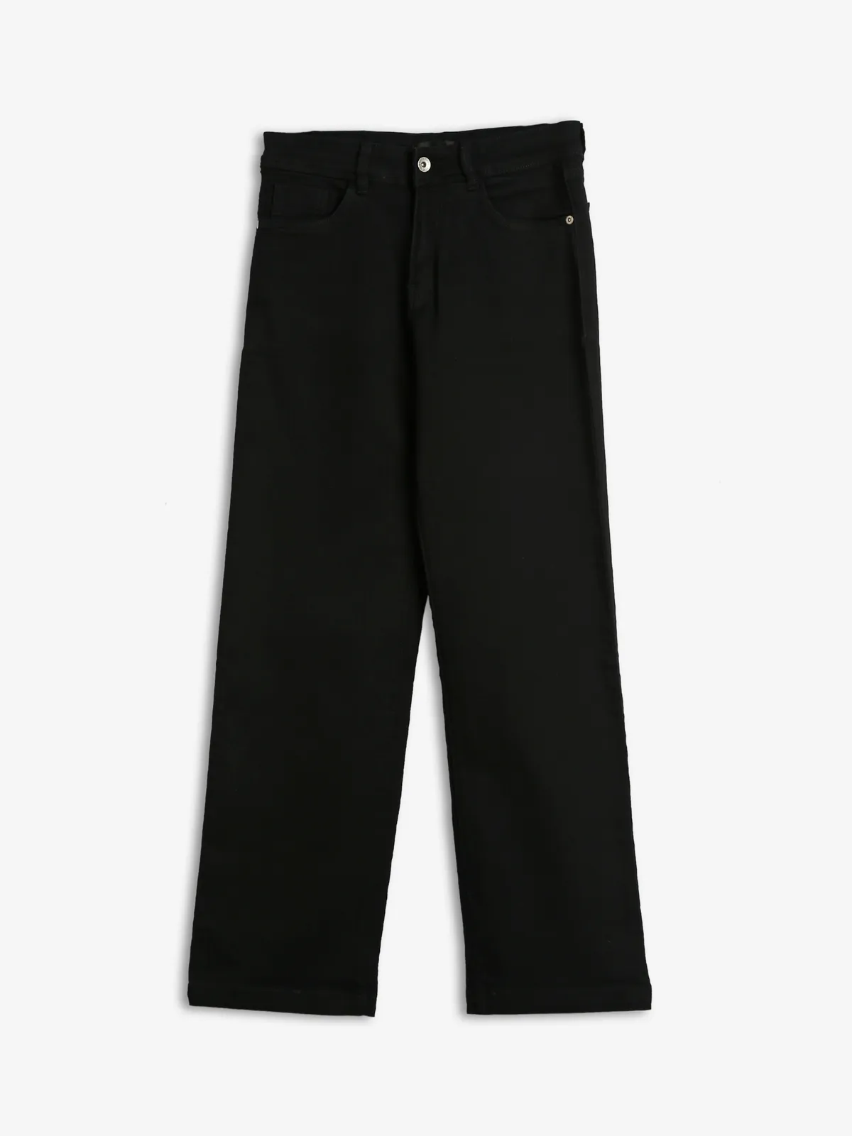 Global Republic black solid straight fit jeans