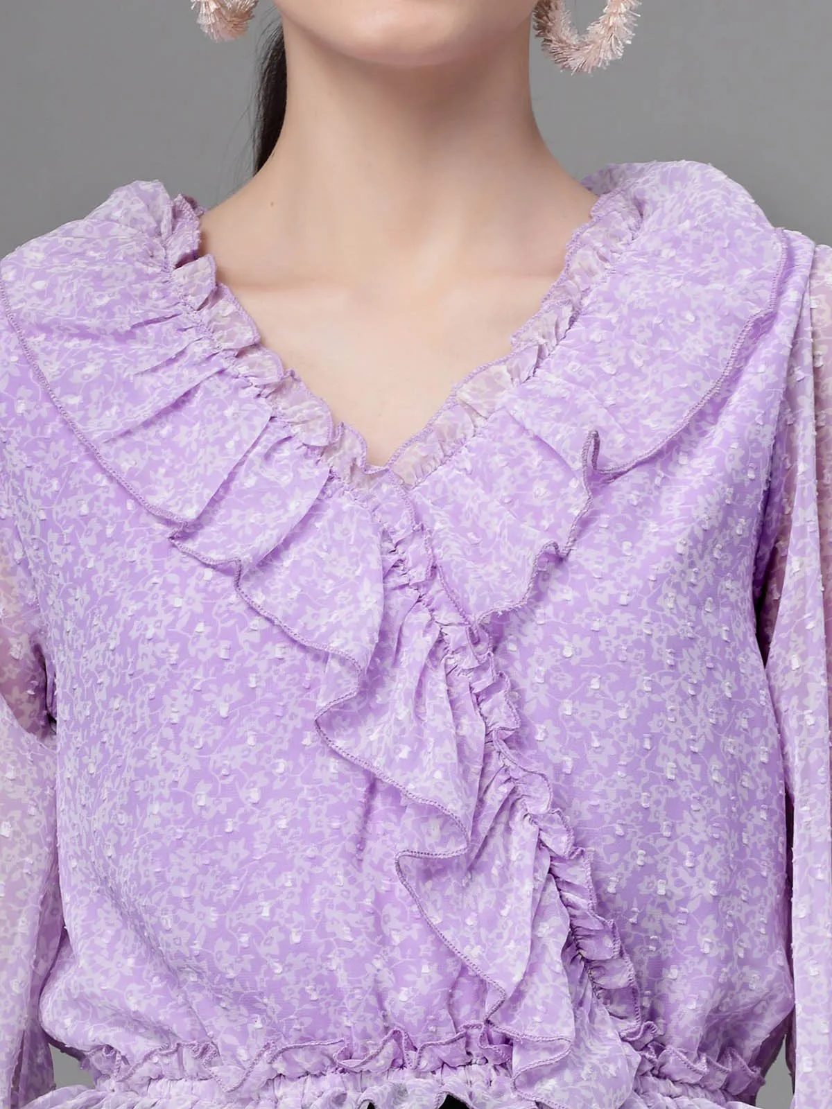 GLOBAL REPUBLIC purple printed top