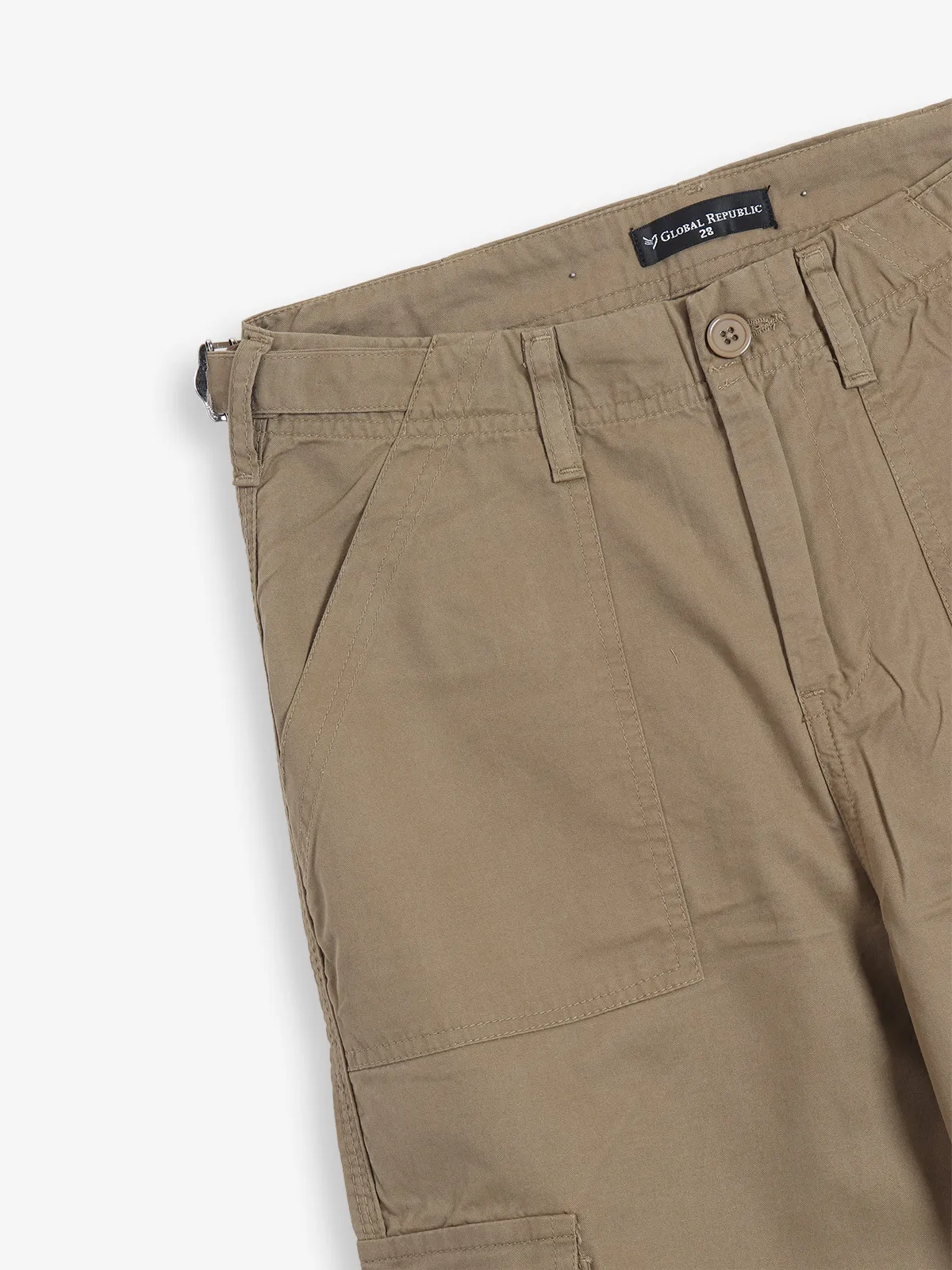 GLOBAL REPUBLIC solid khaki cargo jeans