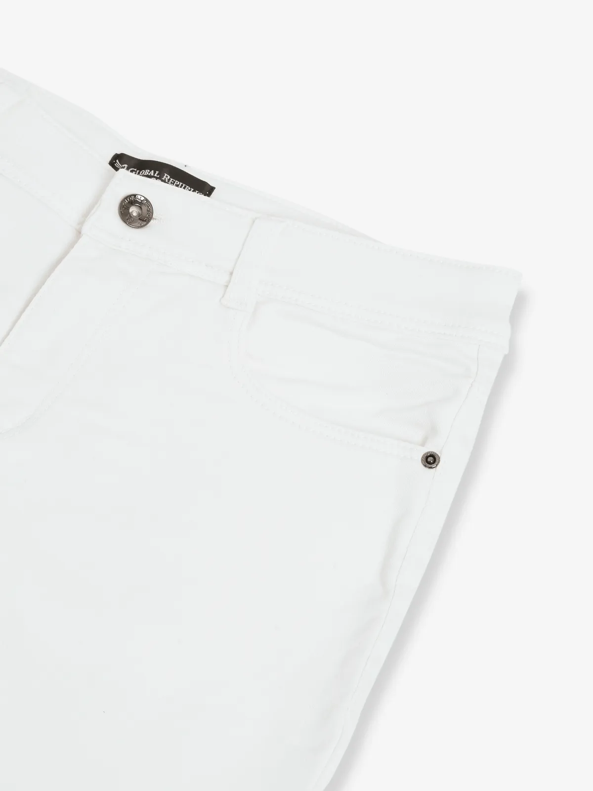 Global Republic white solid jeans