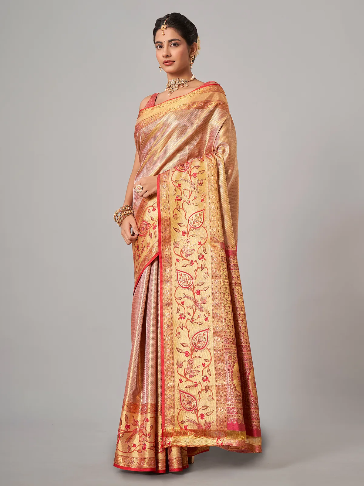 Gold kanjivaram silk saree