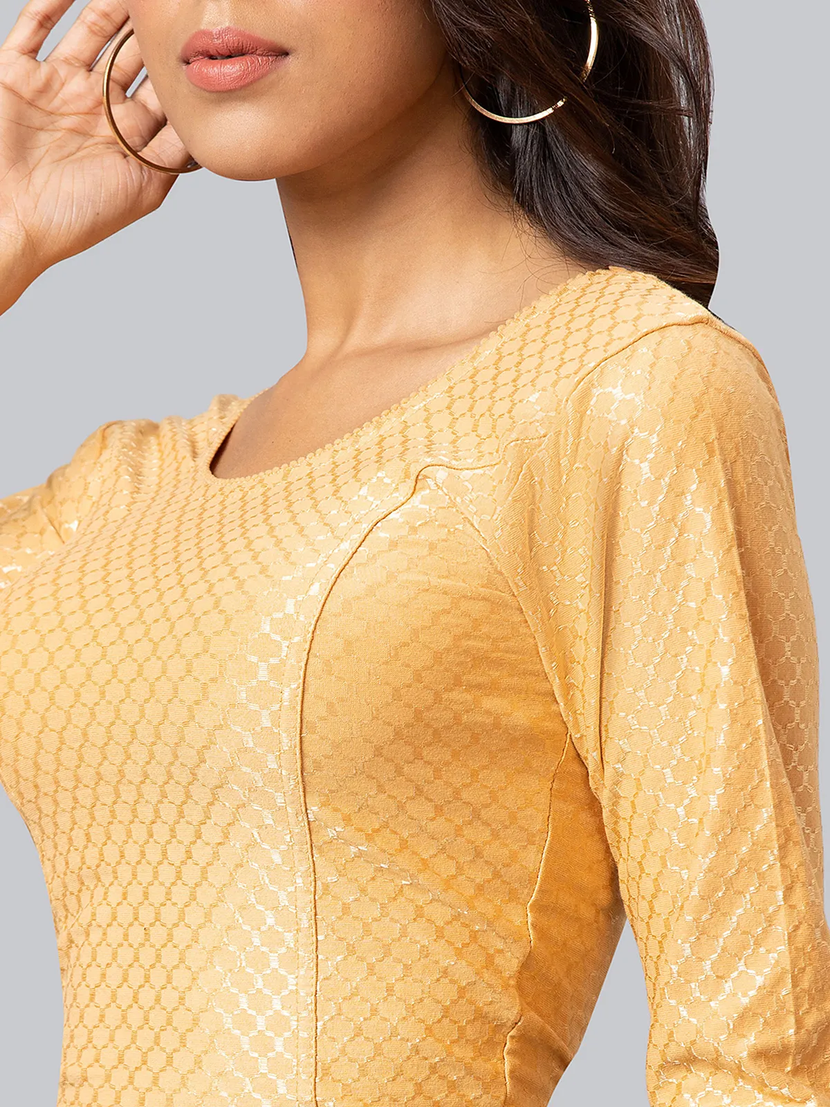 Gold lycra cotton blouse