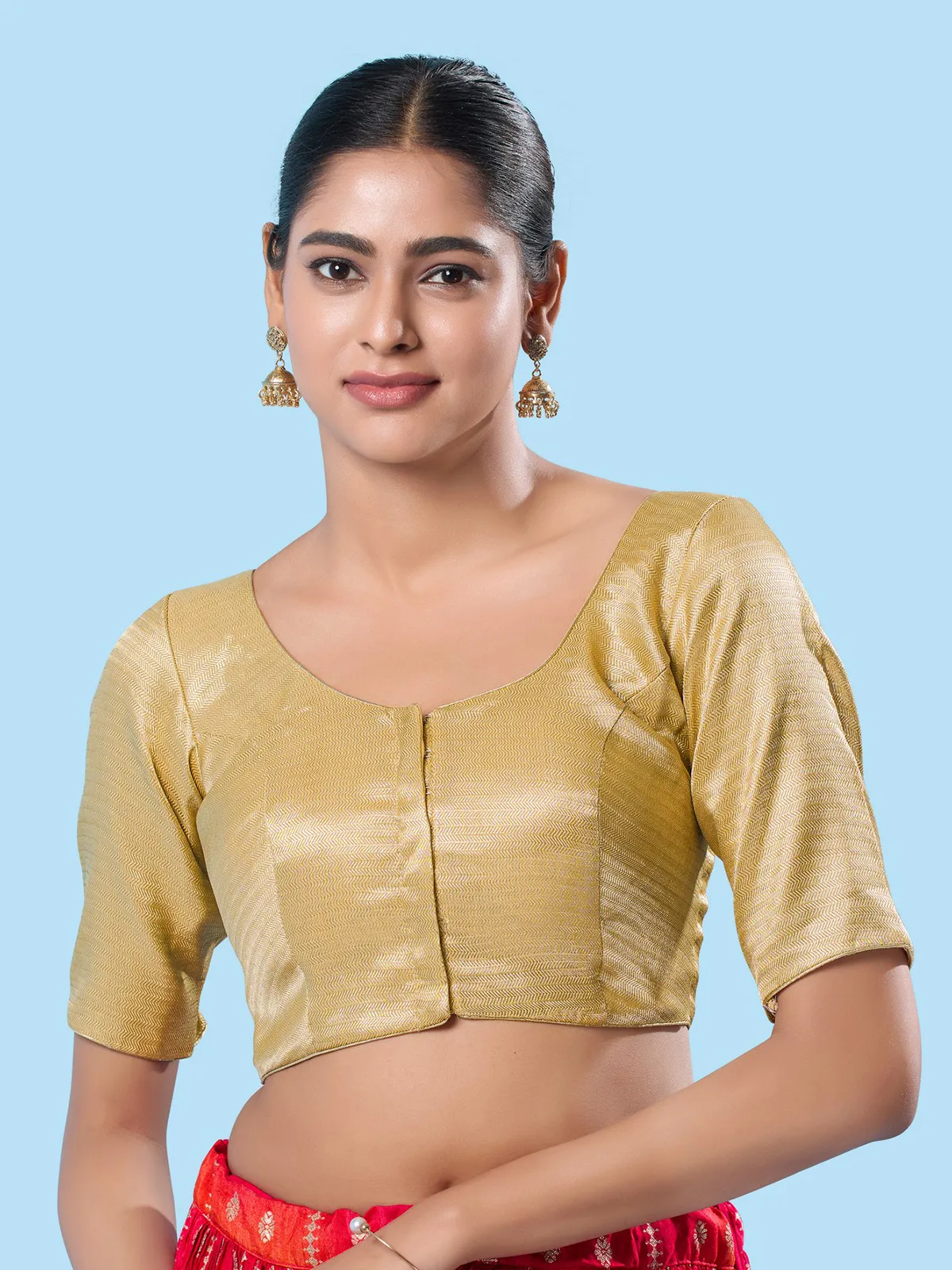 Gold shimmer ready-made blouse