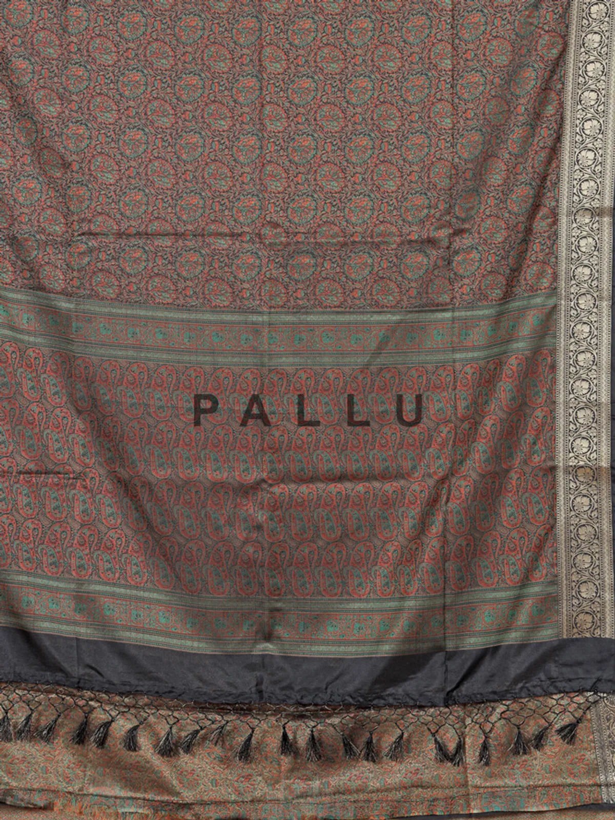Gorgeous black silk wedding wear saree