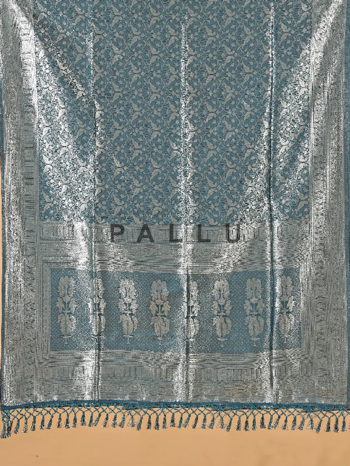Gorgeous silk saree in peacock blue