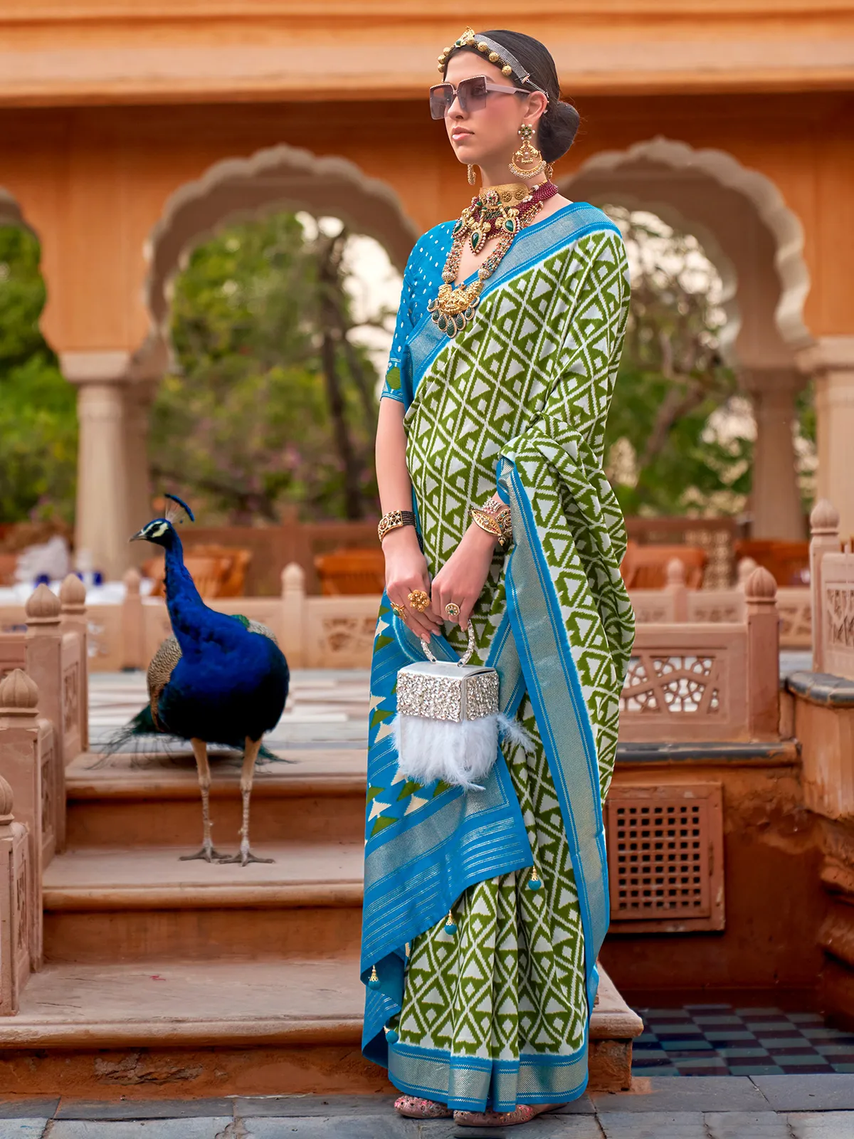 Green soft cotton silk saree