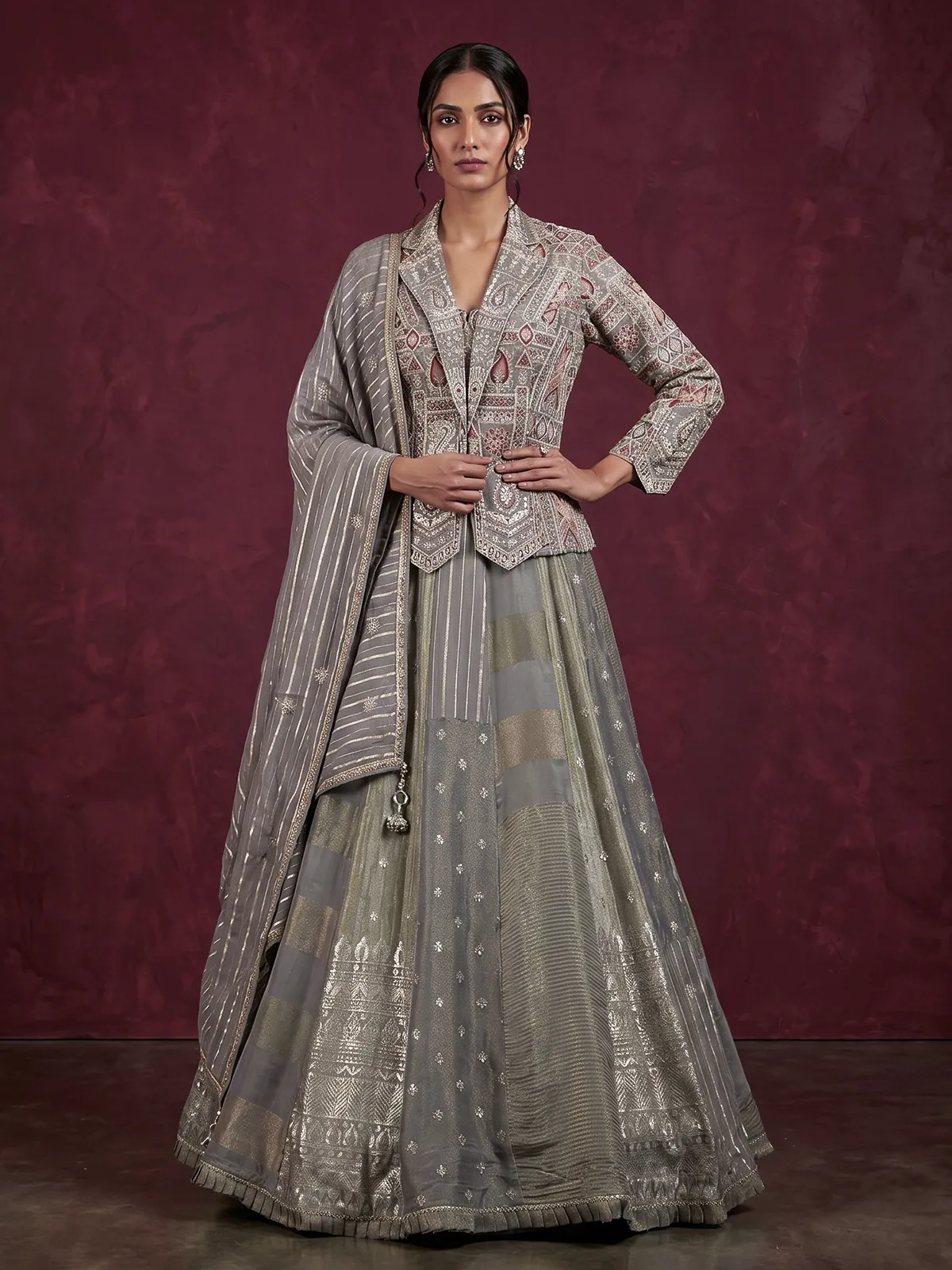 grey indo western dress Shop Stylish Halter Indo Western Dress Collections Online at Cbazaar