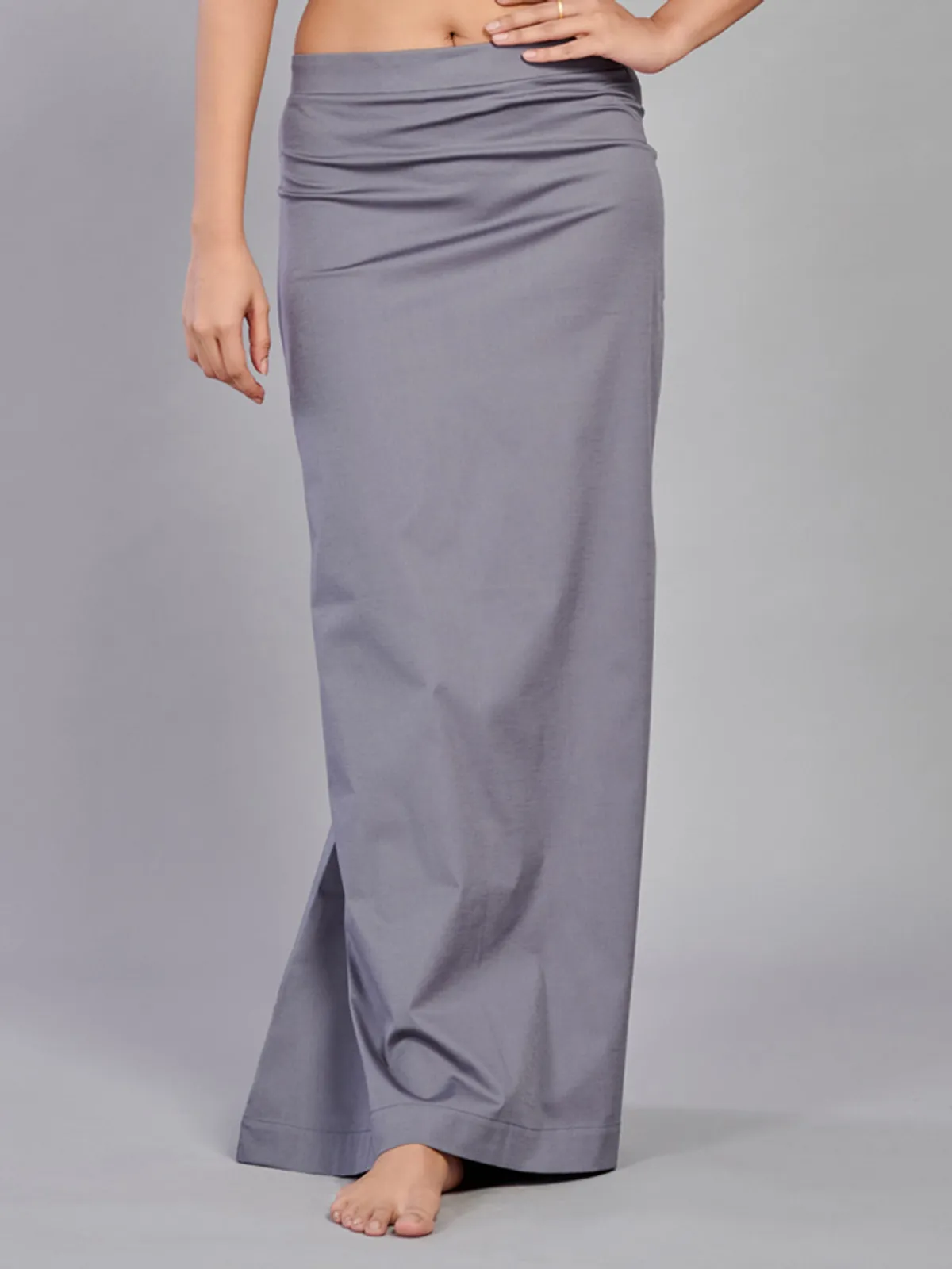 Grey plain saree shapewear