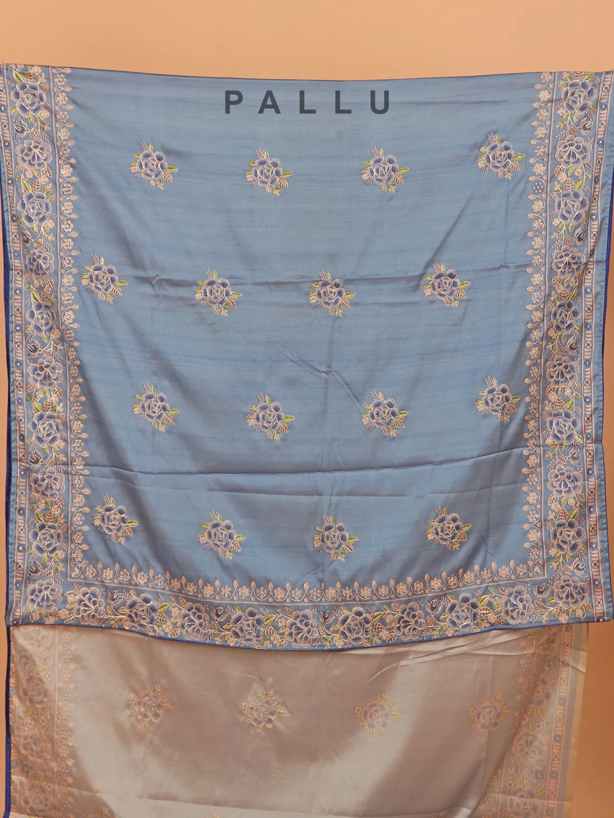 Grey semi tusser silk saree for women