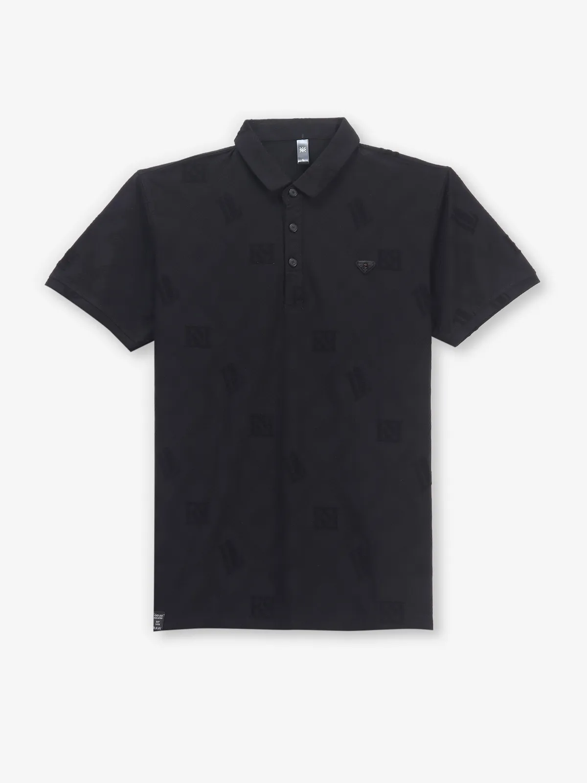 GS78 black cotton polo t-shirt