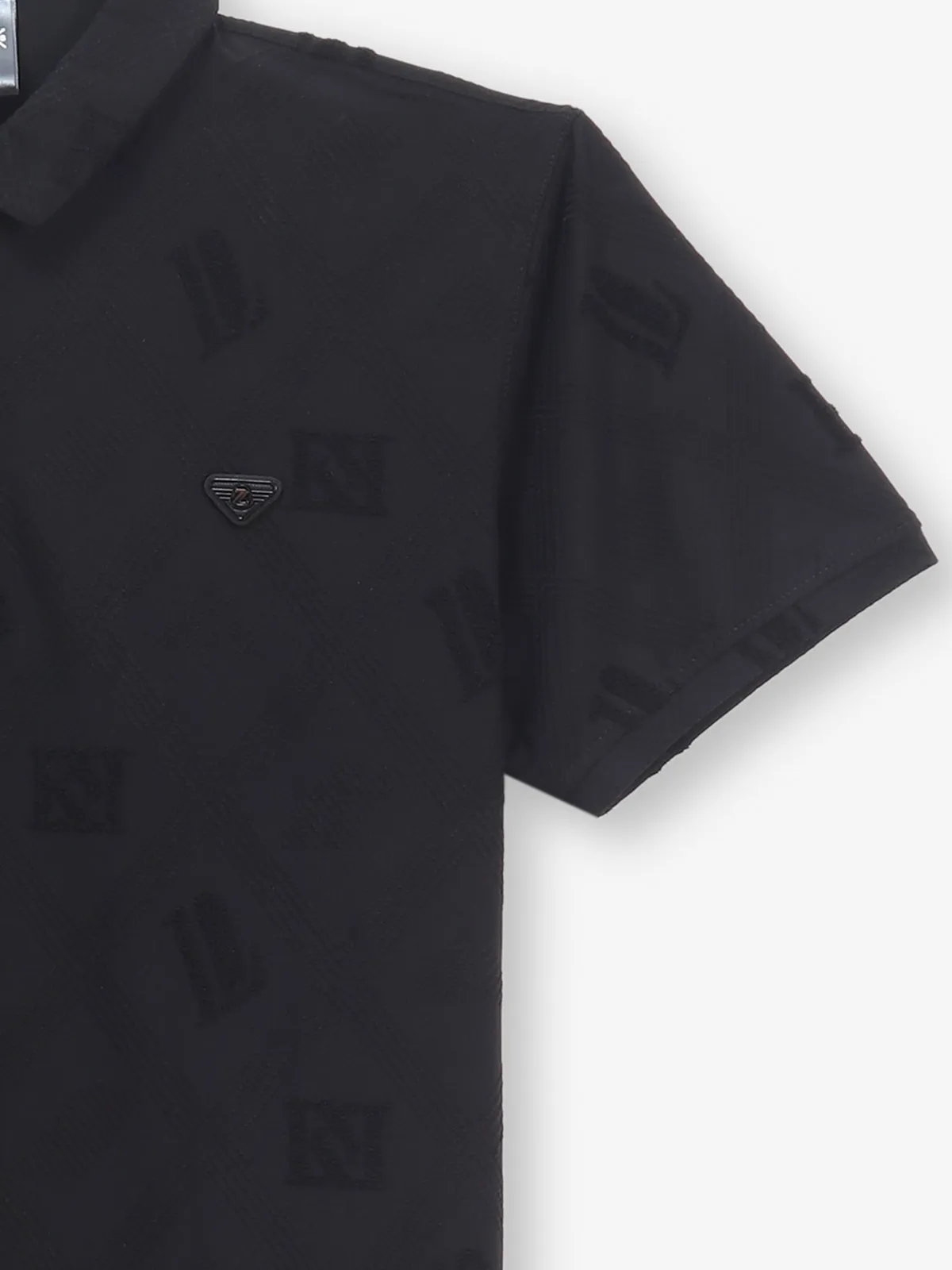 GS78 black cotton polo t-shirt